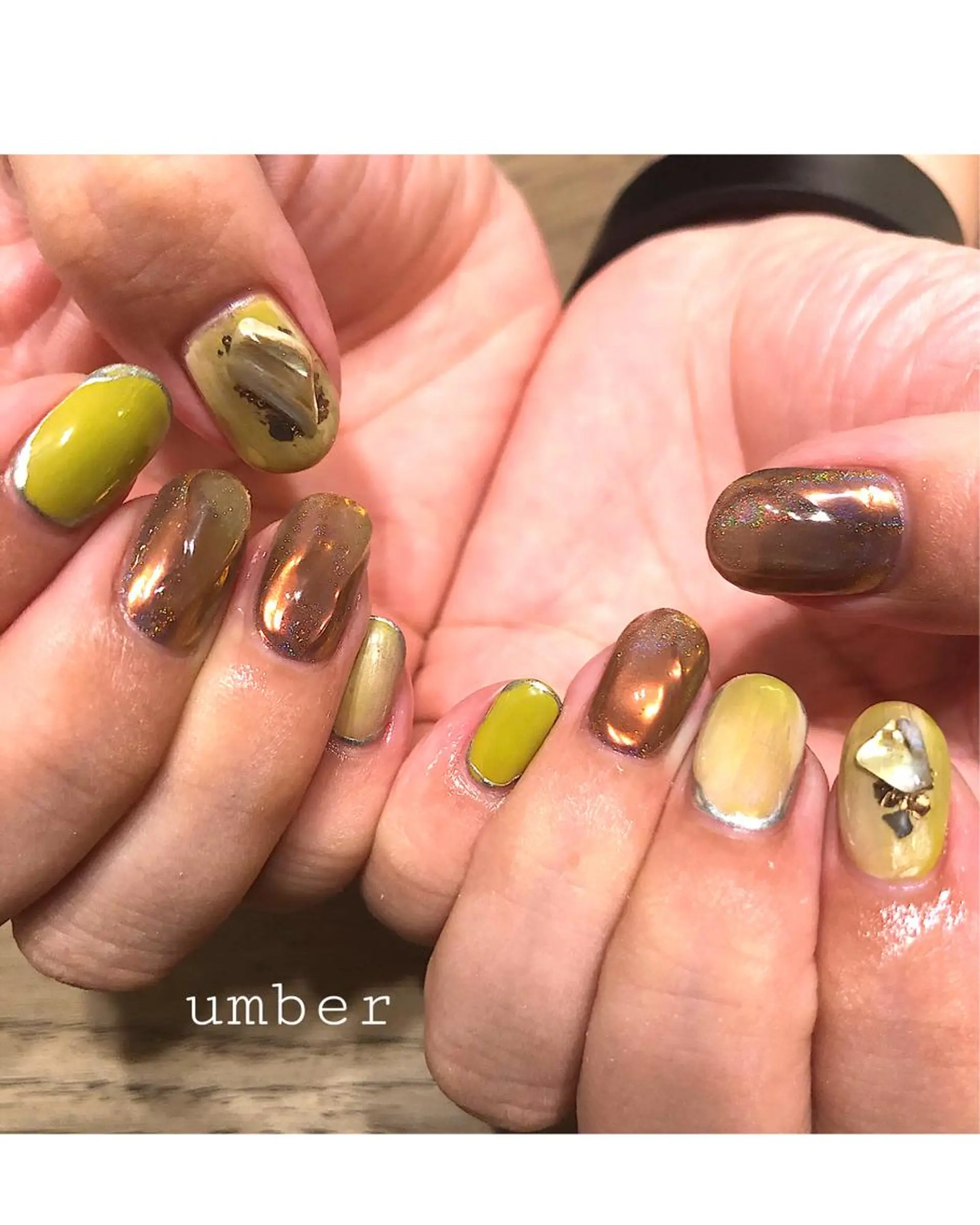 ネイル アートネイル クリアネイル フットネイル マグネットネイル おそろいネイル ハンドネイル umber 三茶1分のネイルデザイン