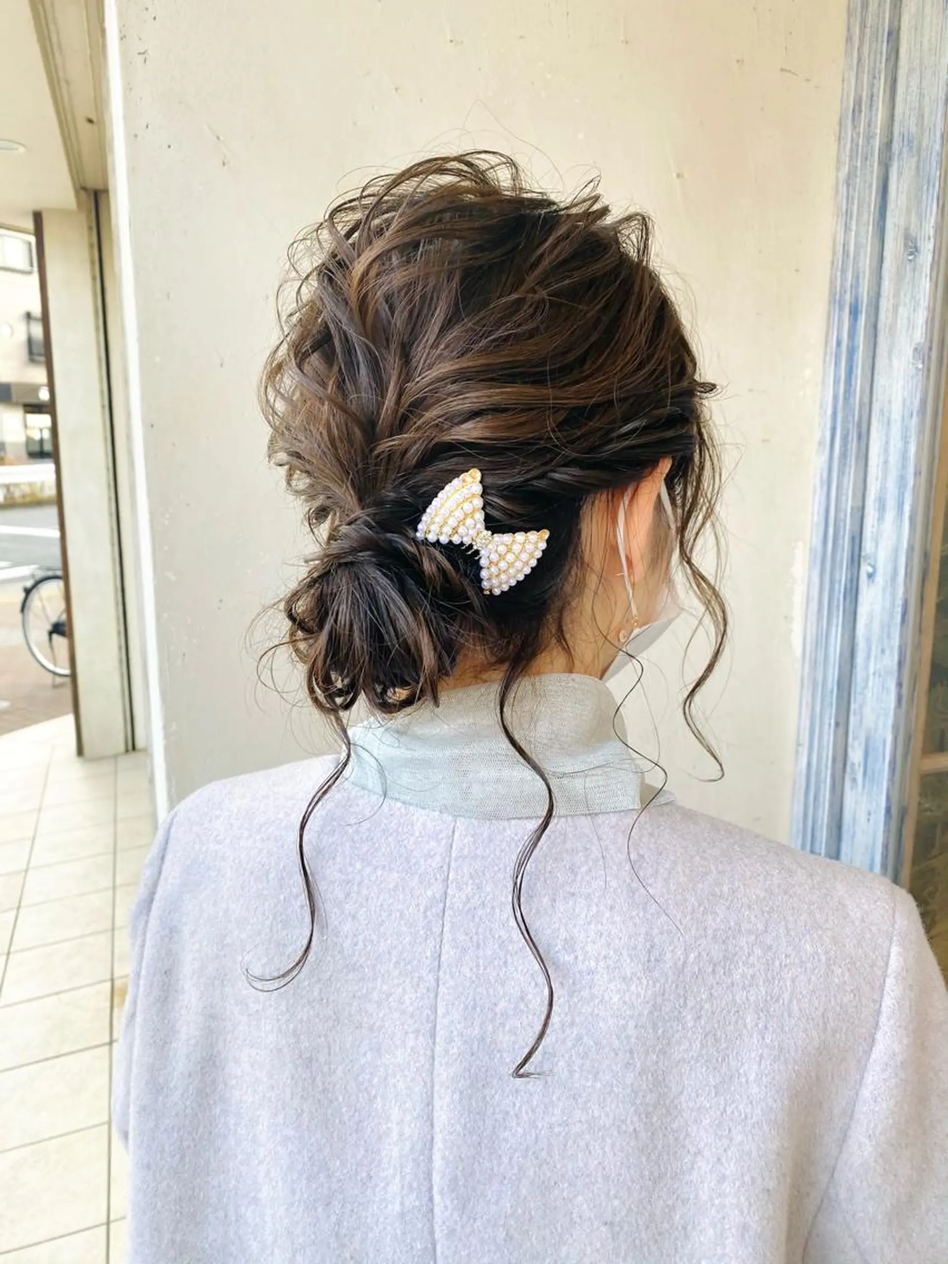 ミディアム お団子ヘア 森 早希絵のヘアスタイル