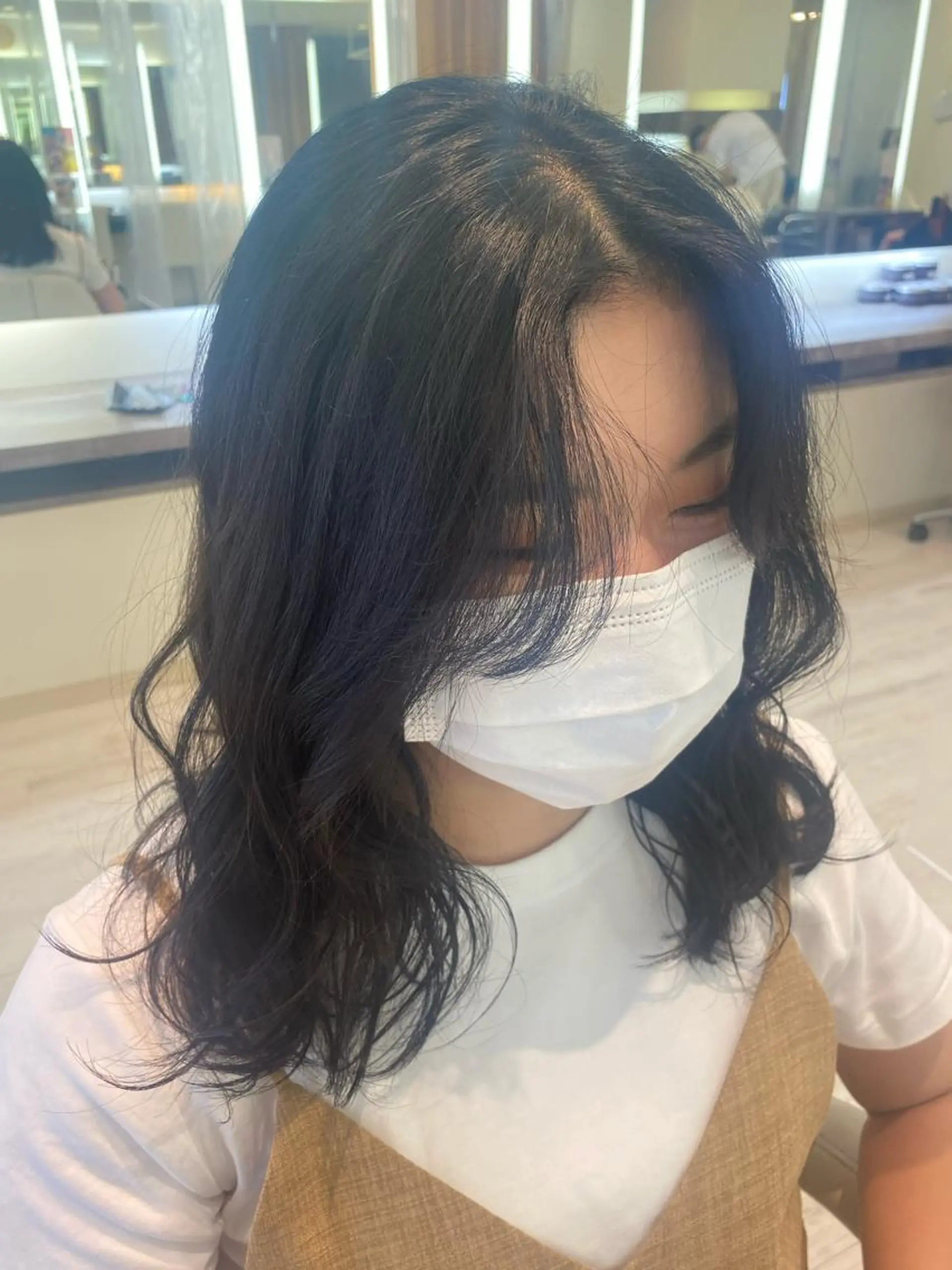 セミロング カラー ベージュ/インナー カラー🤍Rieのヘアスタイル