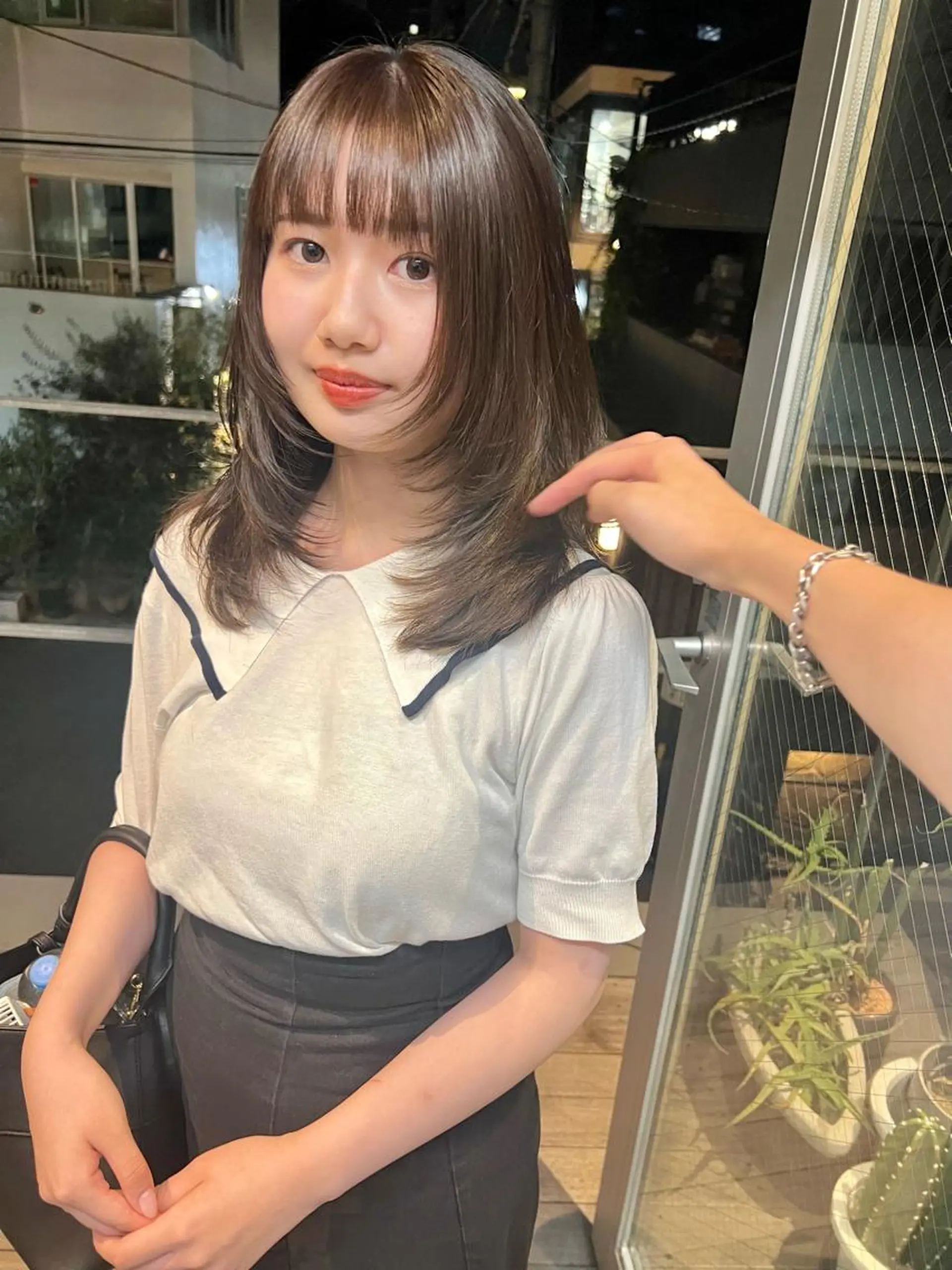 ミディアム パーマ レイヤーカット 縮毛矯正 カット 縮毛矯正 トリートメント sakoda shunkiのヘアスタイル