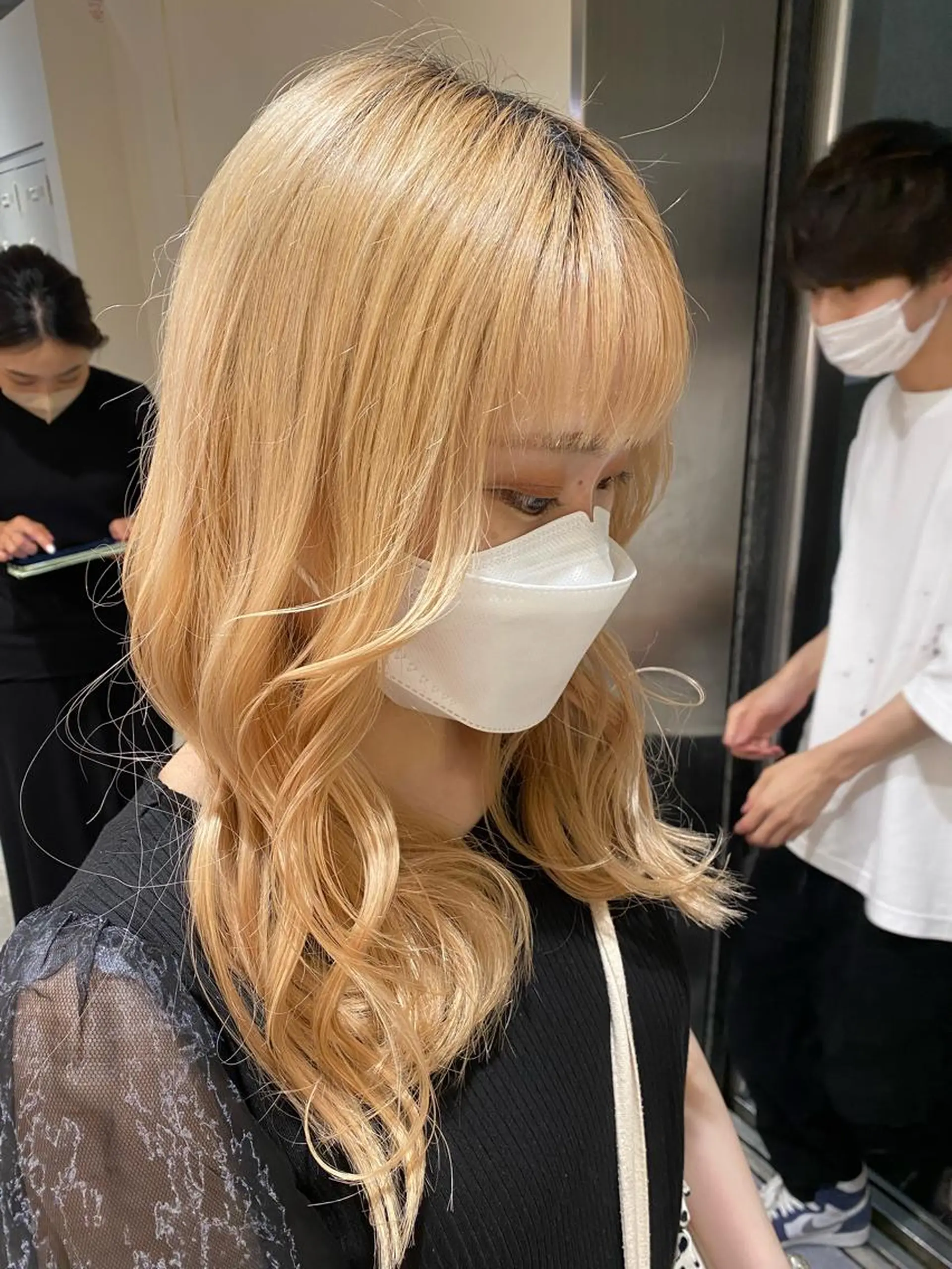 ミディアム カラー ヘアアレンジ 顔まわりレイヤー 顔周りカット 韓国風ヘア レイヤーカット ボブ /ニュアンス/ satomi🧸💖のヘアスタイル