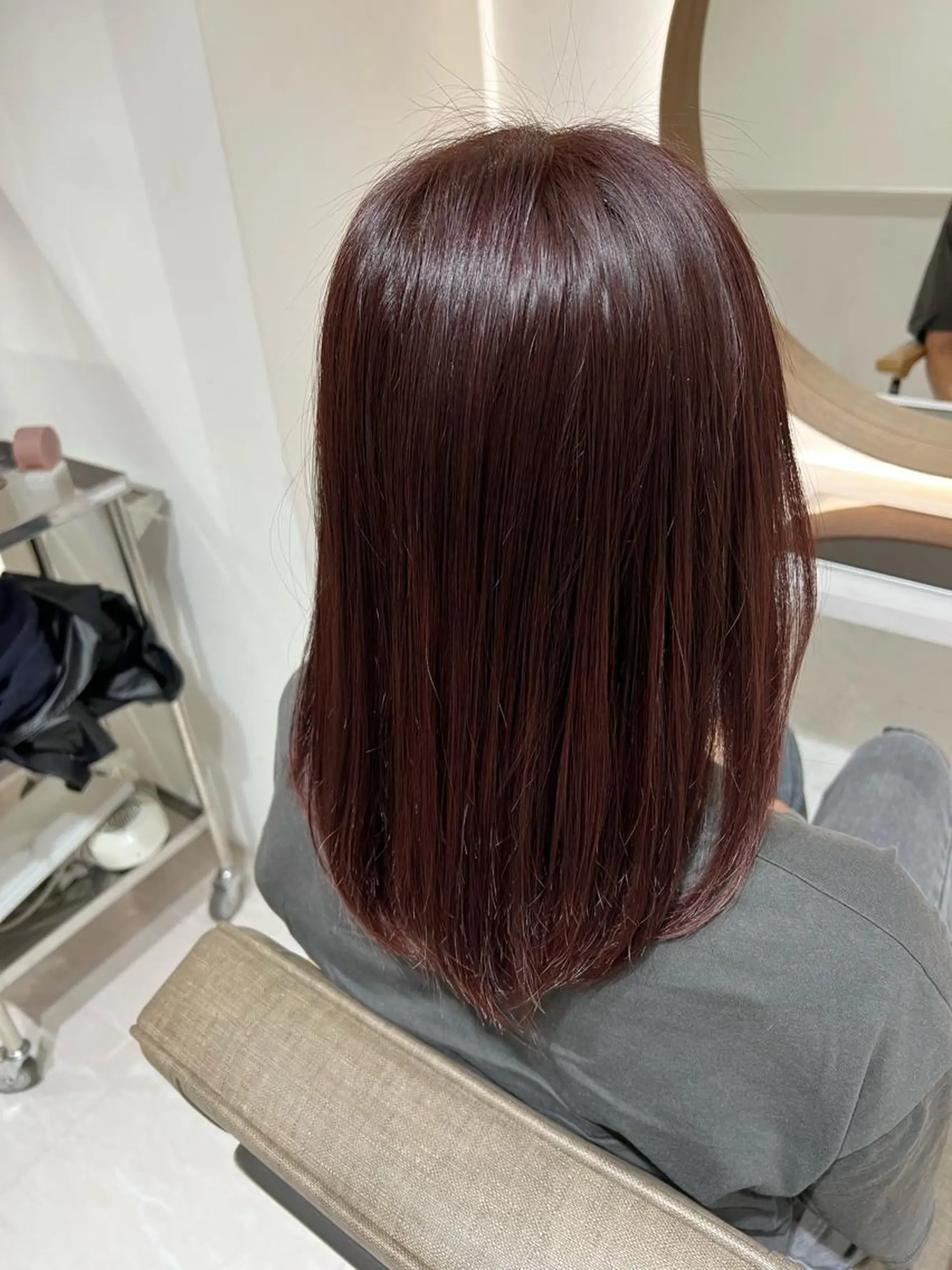 カラー レッドカラー ヘアカラー 瀬戸 杏珠のヘアスタイル