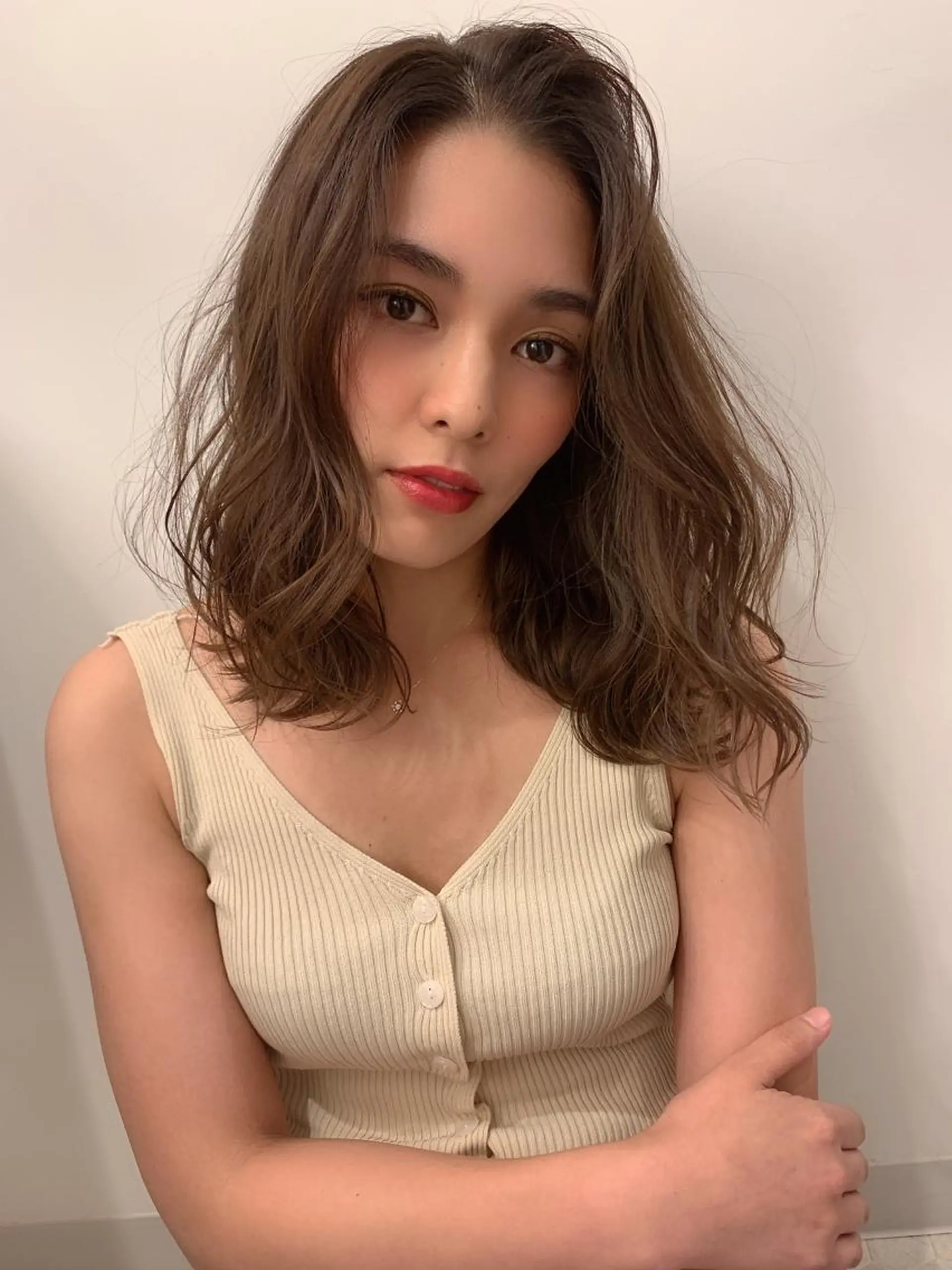 セミロング カラー ヘアカラー トリートメント 髪質改善will hairdesignのヘアスタイル