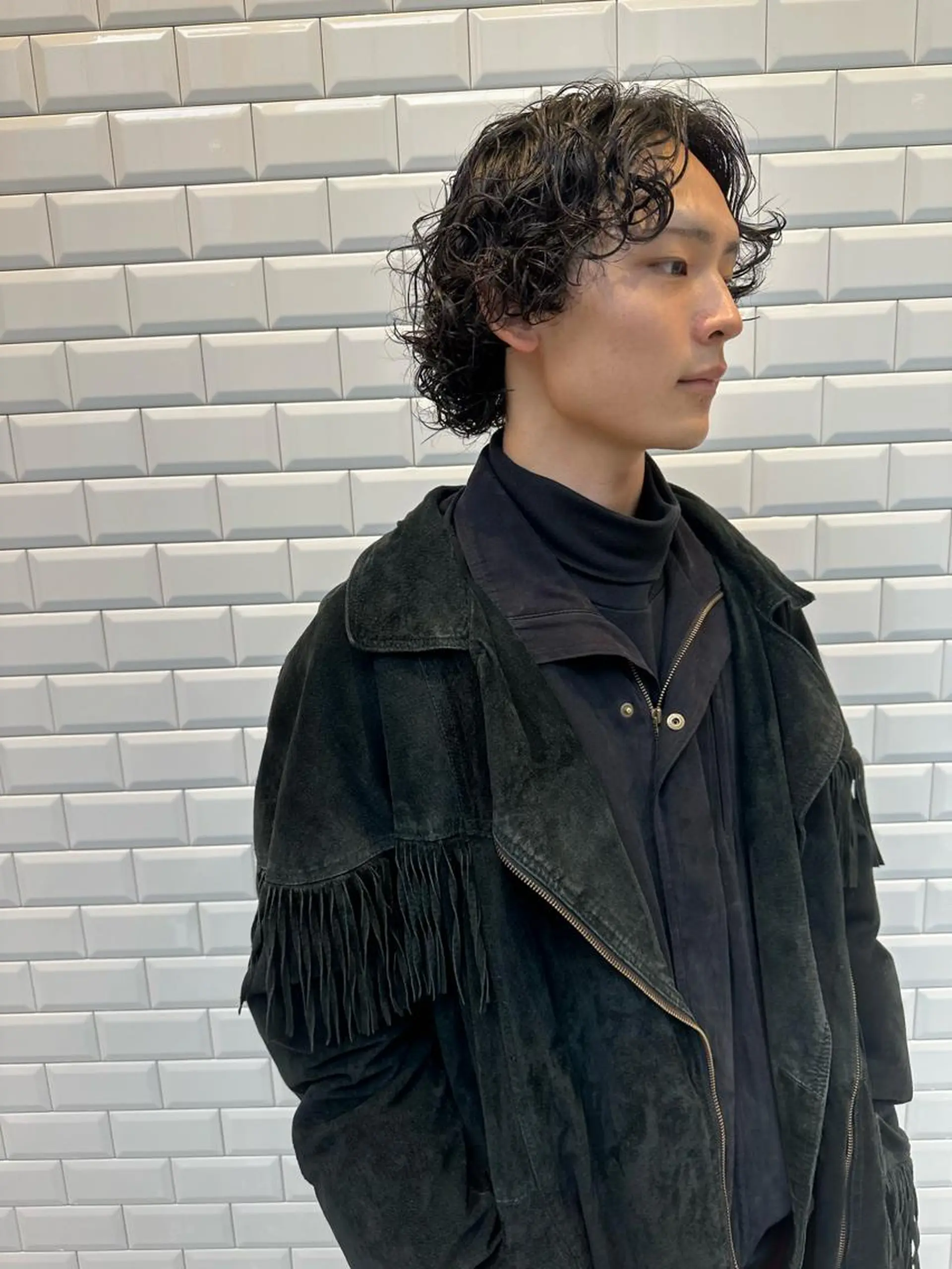 ショート パーマ メンズ マッシュウルフ マッシュ メンズパーマ メンズウルフカット ウルフカット SALOWIN me＋店所属・半個室サロン🫧 ササキアヤカのヘアスタイル