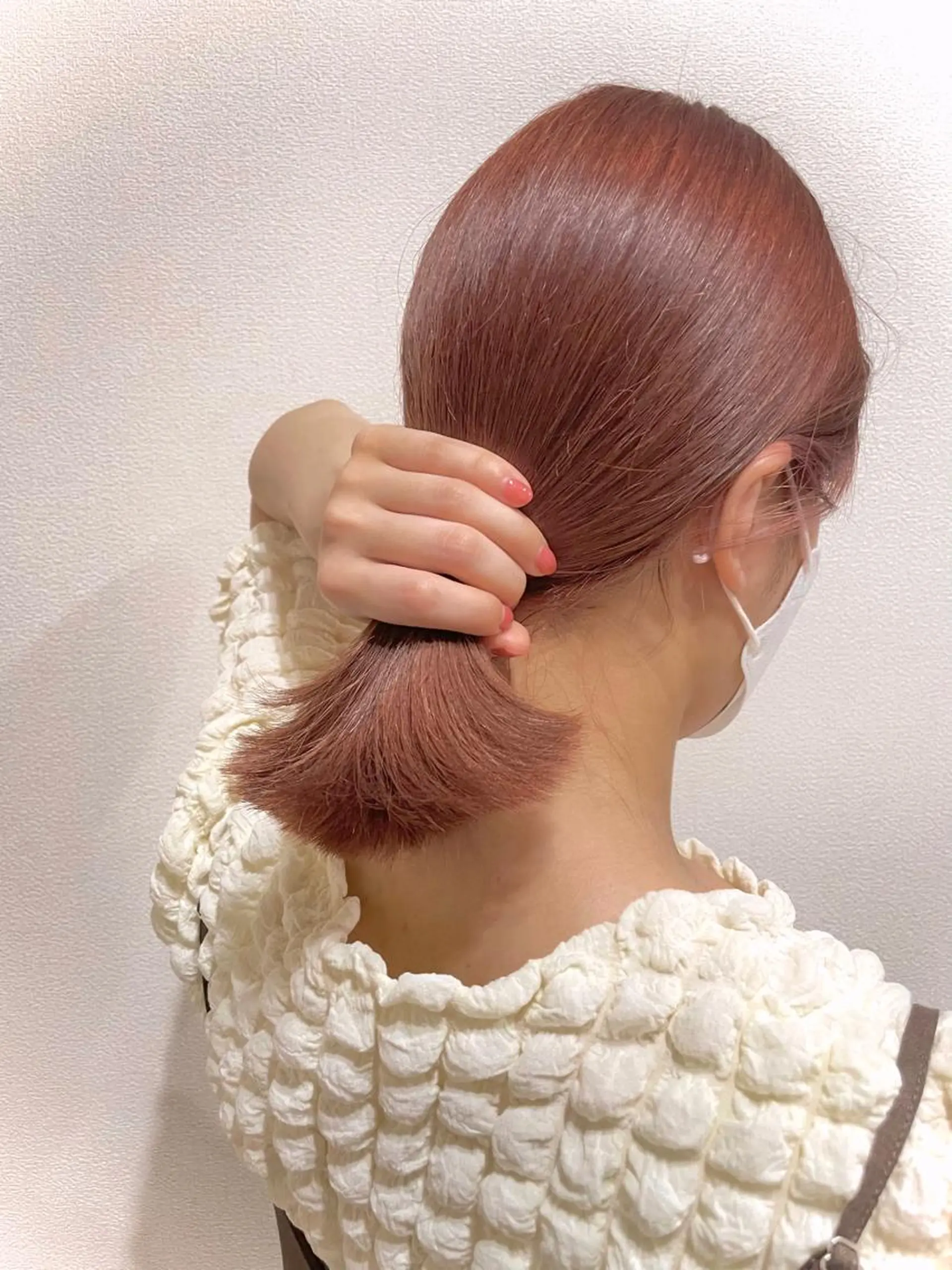 ミディアム ピンクブラウン 髪質改善/ショート/ メンズカット/KAiのヘアスタイル