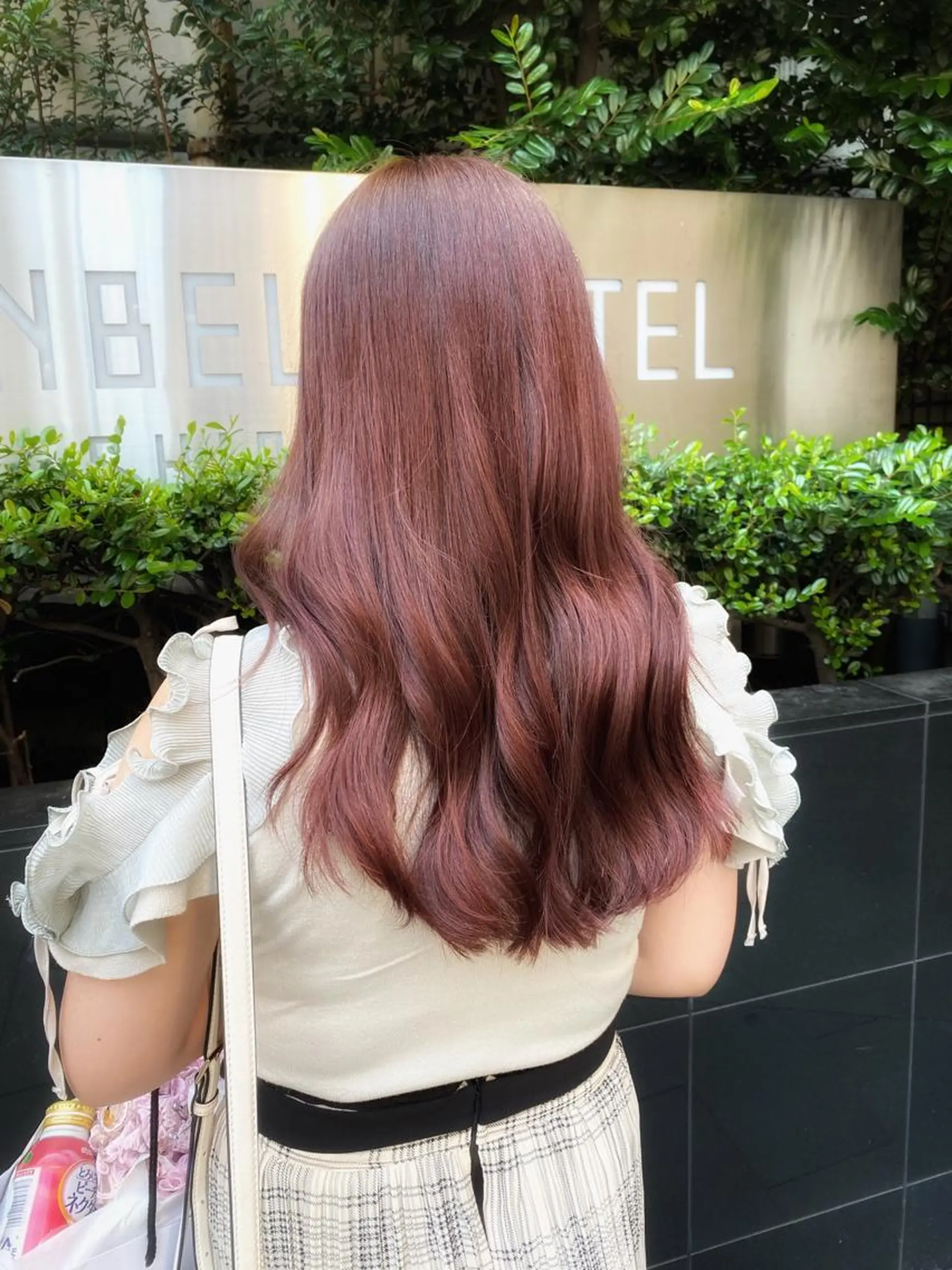 ロング カラー ベージュカラー ピンクカラー ピンクベージュ カット ヘアカラー トリートメント ボブ/縮毛矯正/ レイヤー/塚田のヘアスタイル