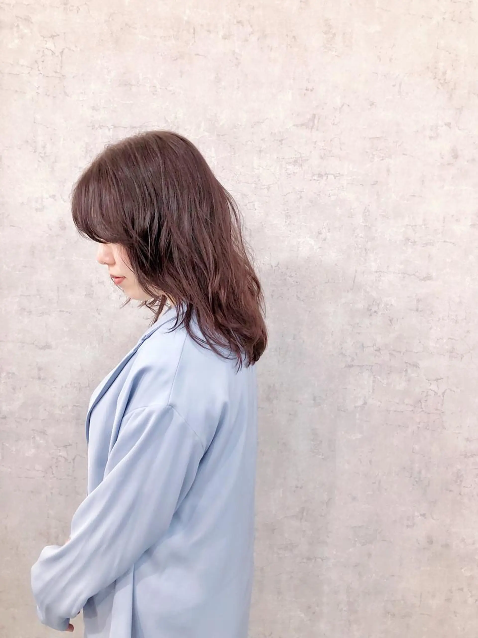 セミロング カラー ヘアアレンジ ネイル マツエク・マツパ アディクシーカラー バレイヤージュ ミストバング ベージュカラー ブリーチ eir心斎橋店所属・エビスザキレン／メン ズ／心斎橋🌳のヘアスタイル