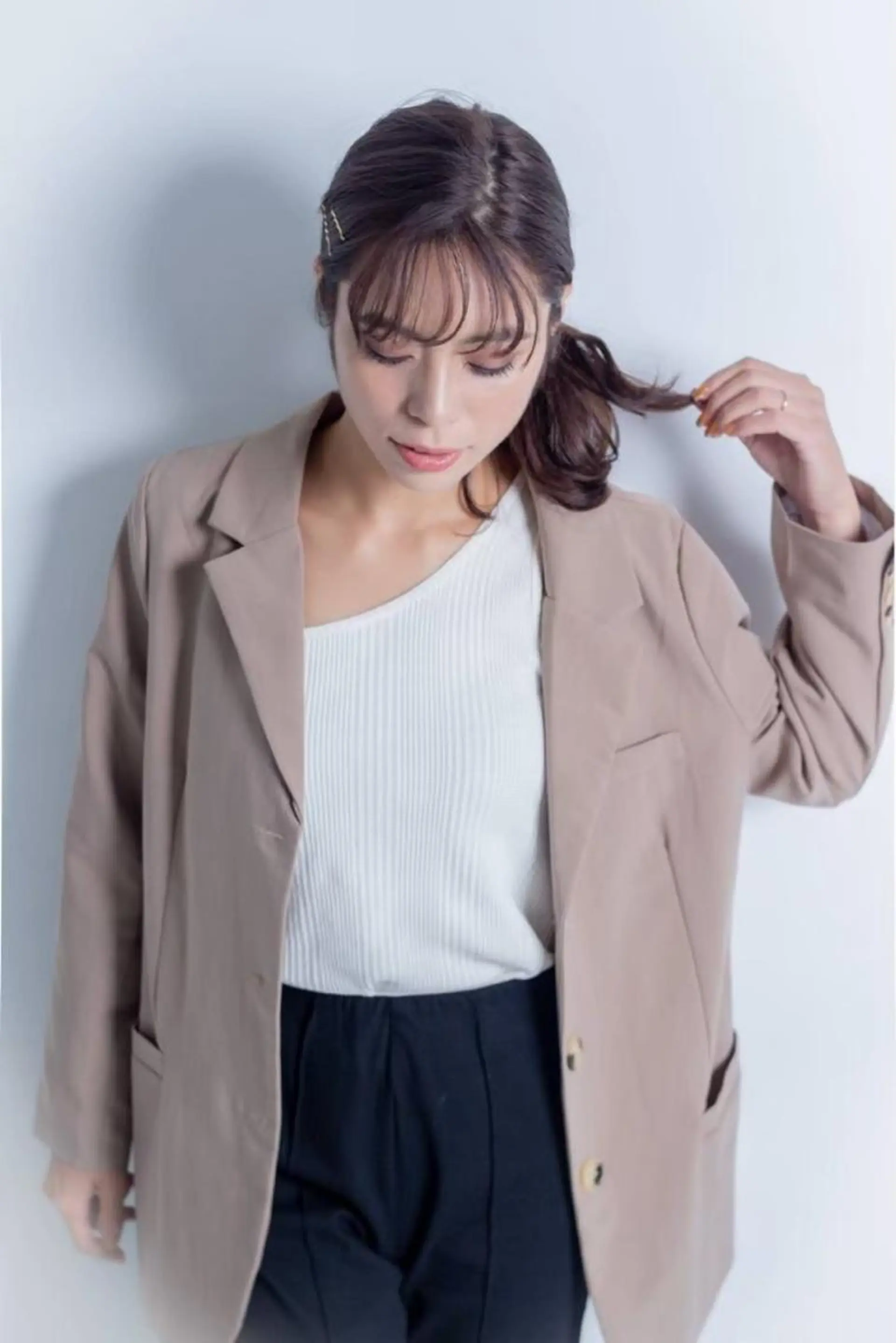 セミロング カラー ヘアアレンジ リルウヘアー 天王寺のヘアスタイル