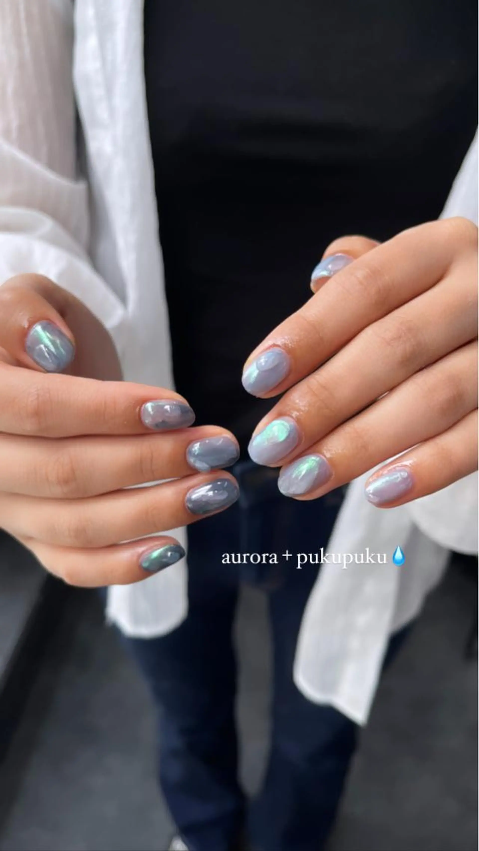 ネイル オーロラネイル ニュアンスネイル ワンカラーネイル ハンドネイル GRANDE大須 Cecil💜のネイルデザイン
