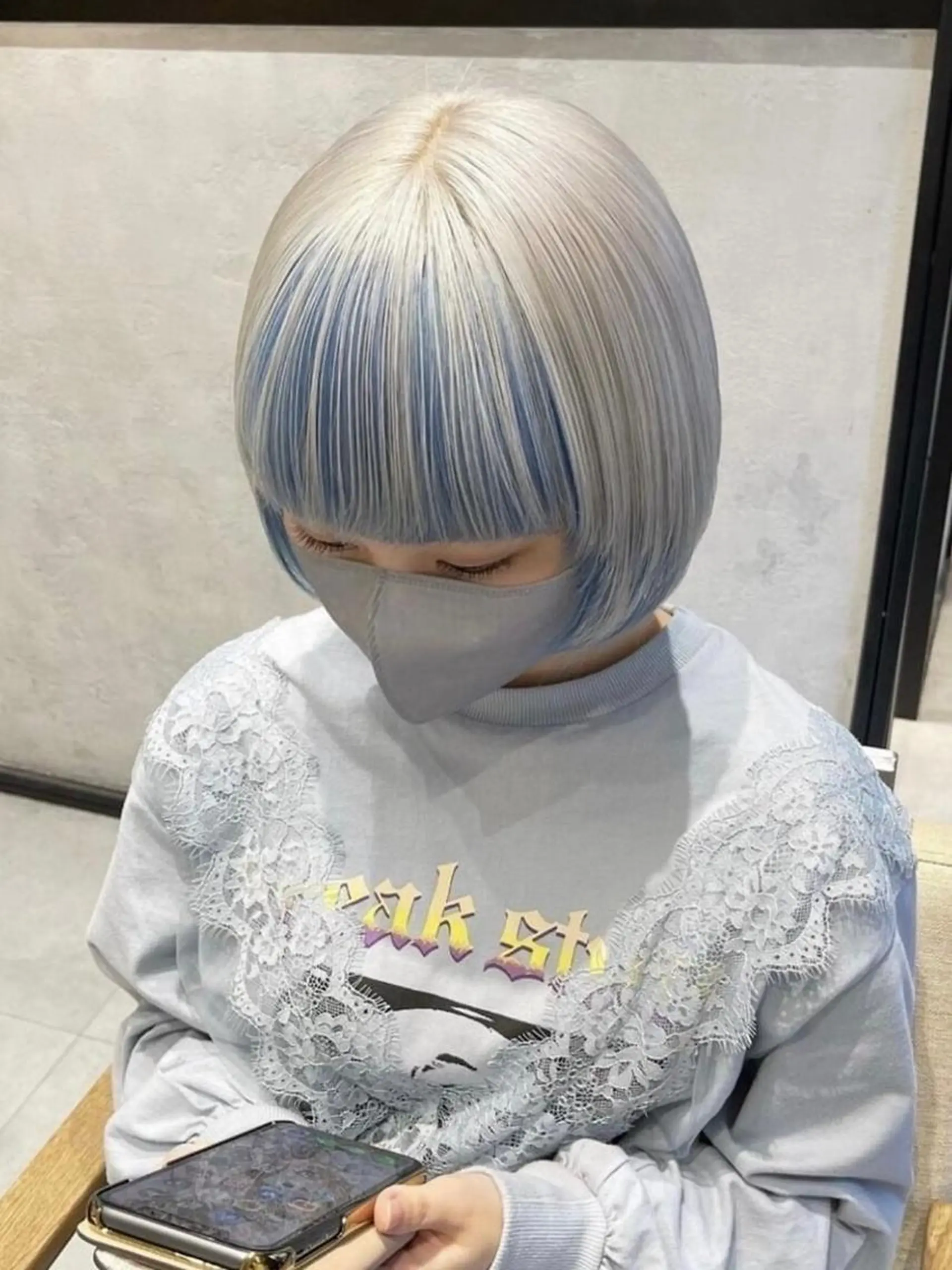 ショート カラー ショートボブ バレイヤージュ ブリーチ ケアブリーチ デザインカラー カラー特化サロン梅田 Eir茶屋町/山下のヘアスタイル