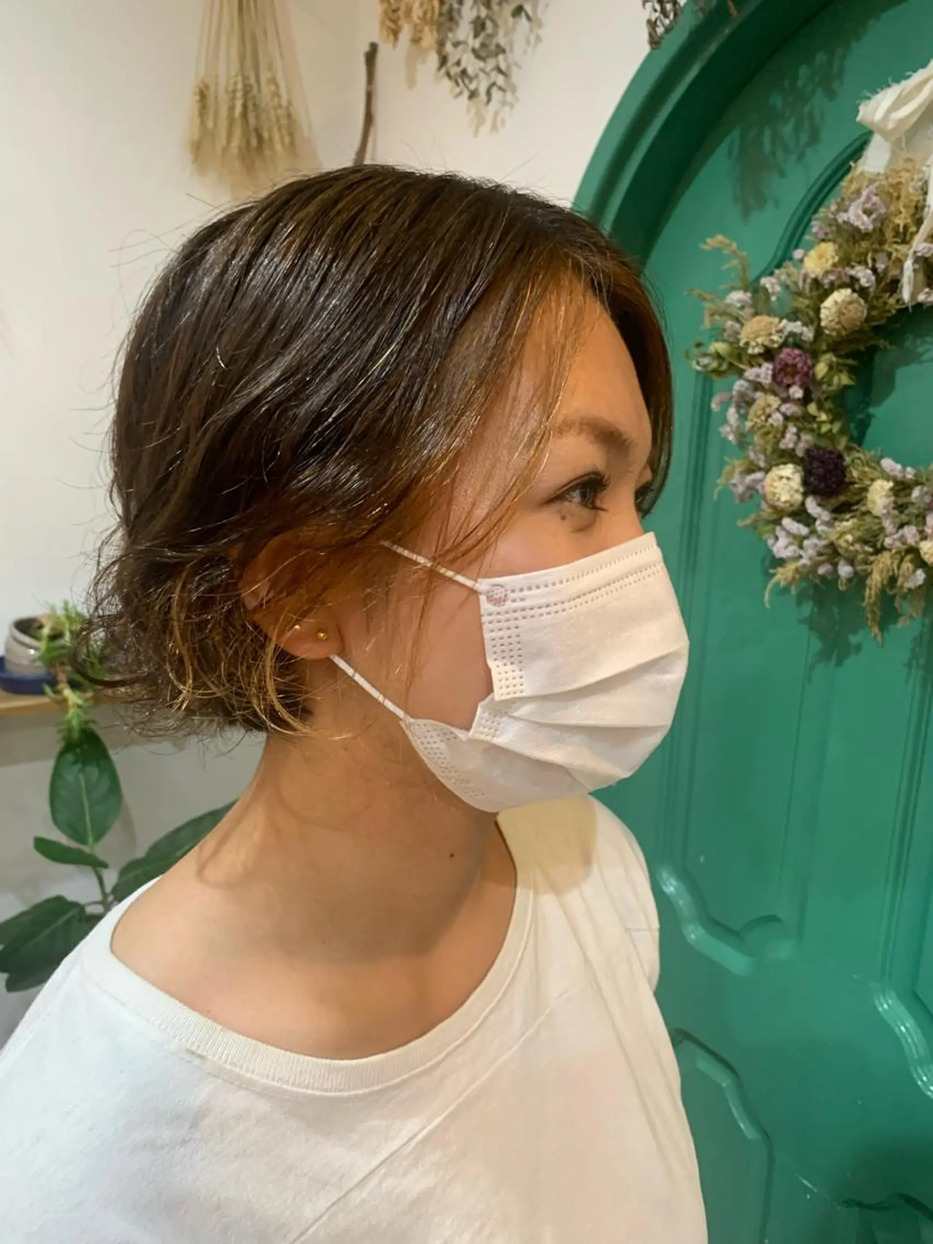 ショート カラー ミストバング  フェイスフレーミング ヘアカラー 佐藤 美咲のヘアスタイル