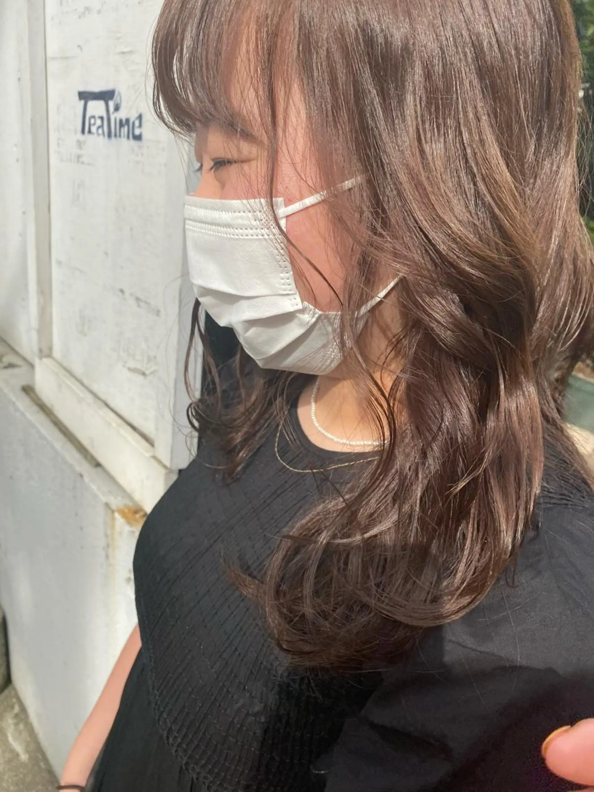 ミディアム カラー ベージュカラー 透明感カラー ミルクティーベージュ お任せヘア☘️☘️ 及川渚のヘアスタイル