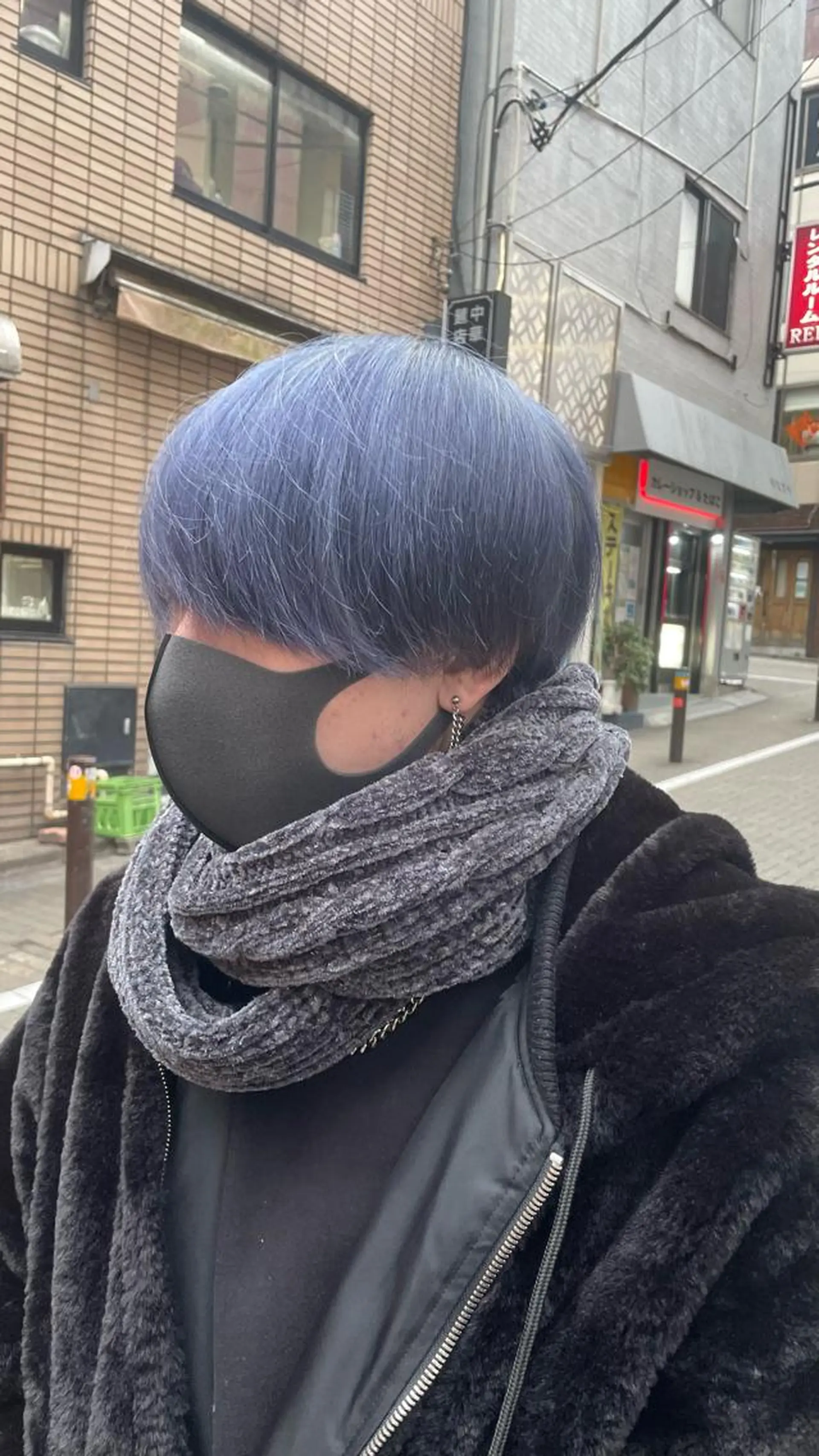 ショート カラー メンズ ブルーカラー 🧸赤み消し🐾 ラベンダー/yuのヘアスタイル