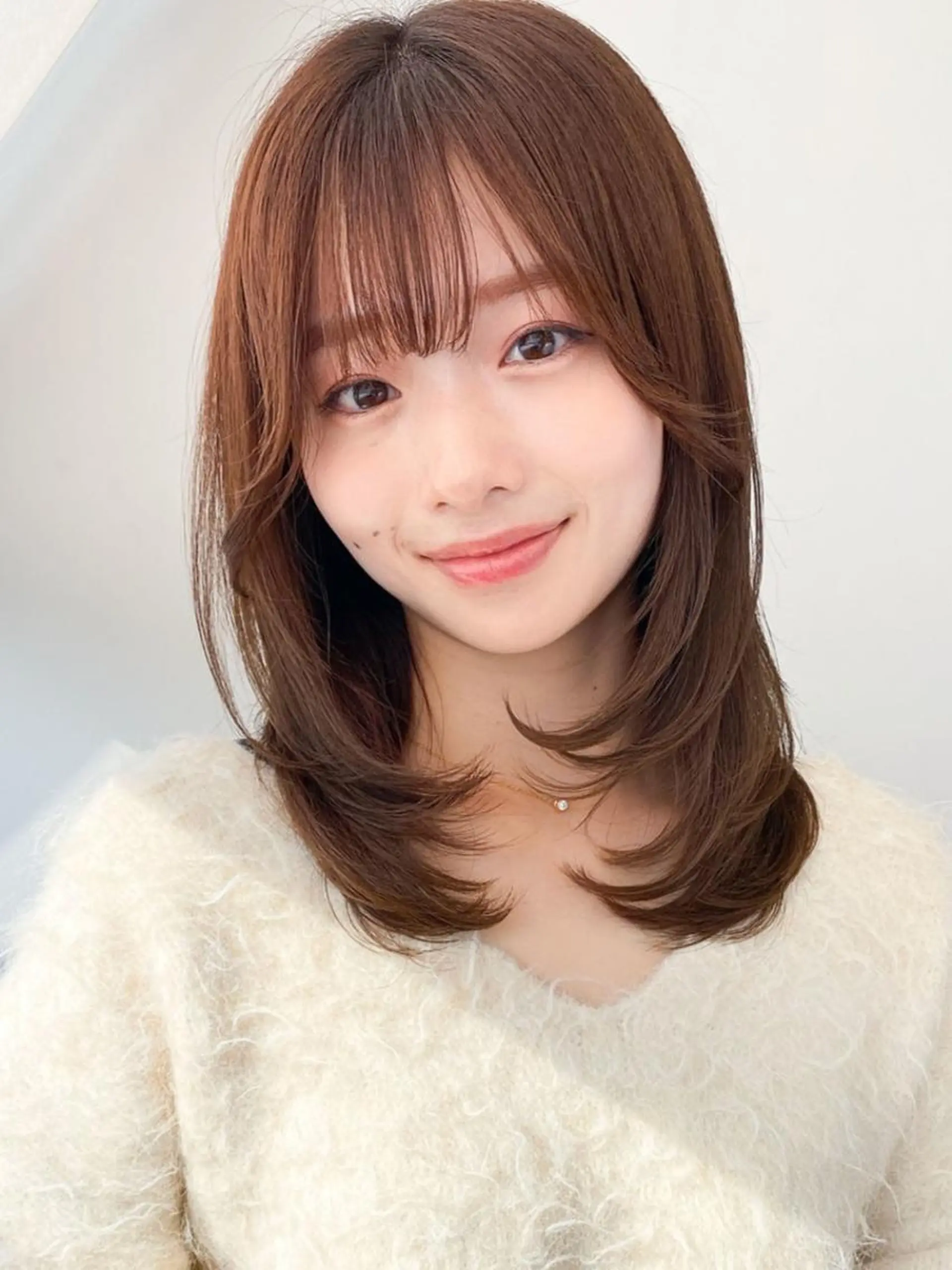 セミロング カット ヘアカラー 松本/透明感カラー/ ベージュ/青木 未羽のヘアスタイル