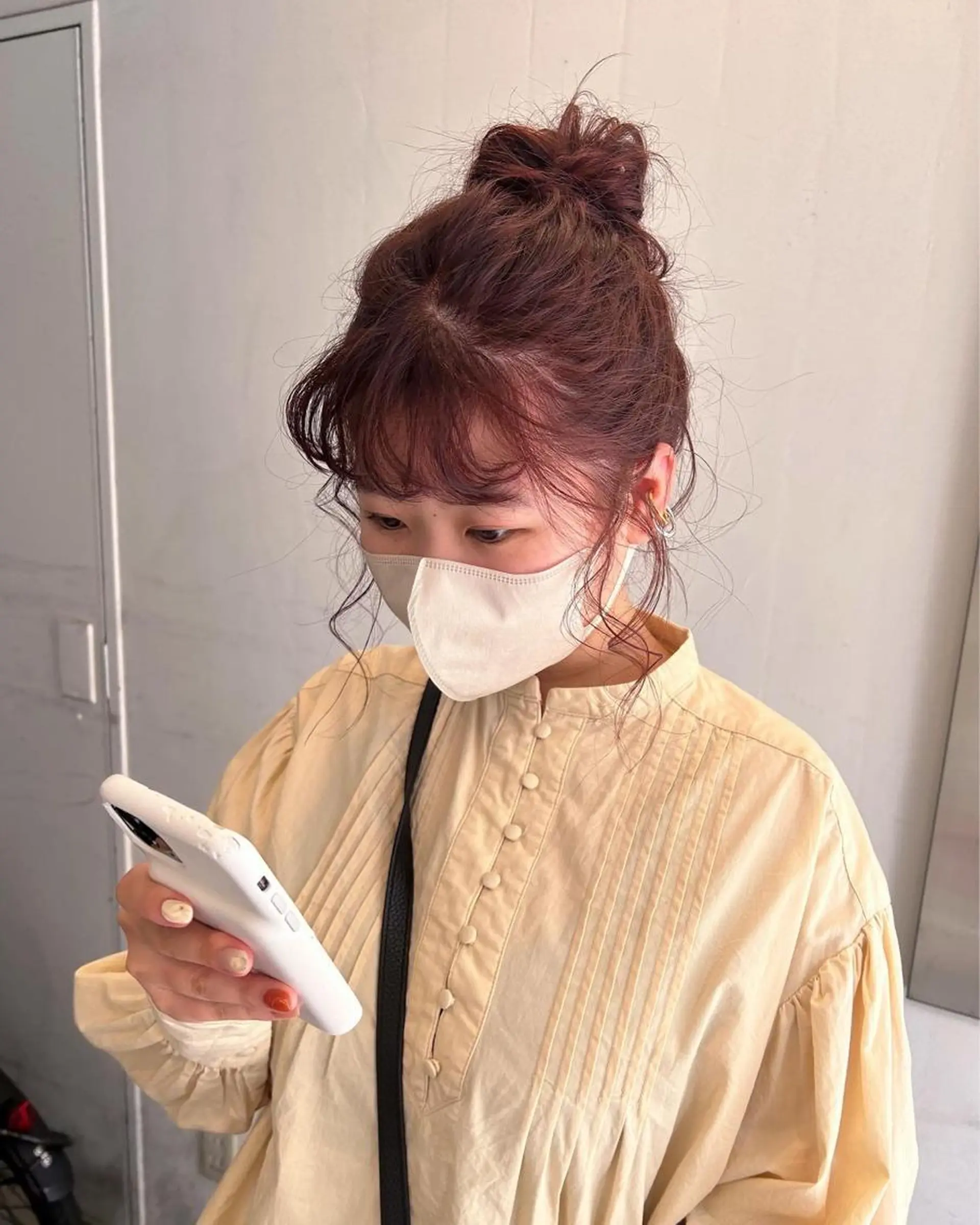 ミディアム ヘアアレンジ カット ヘアカラー トリートメント hen所属・心斎橋/レイヤー/ ブリーチ/モエのヘアスタイル