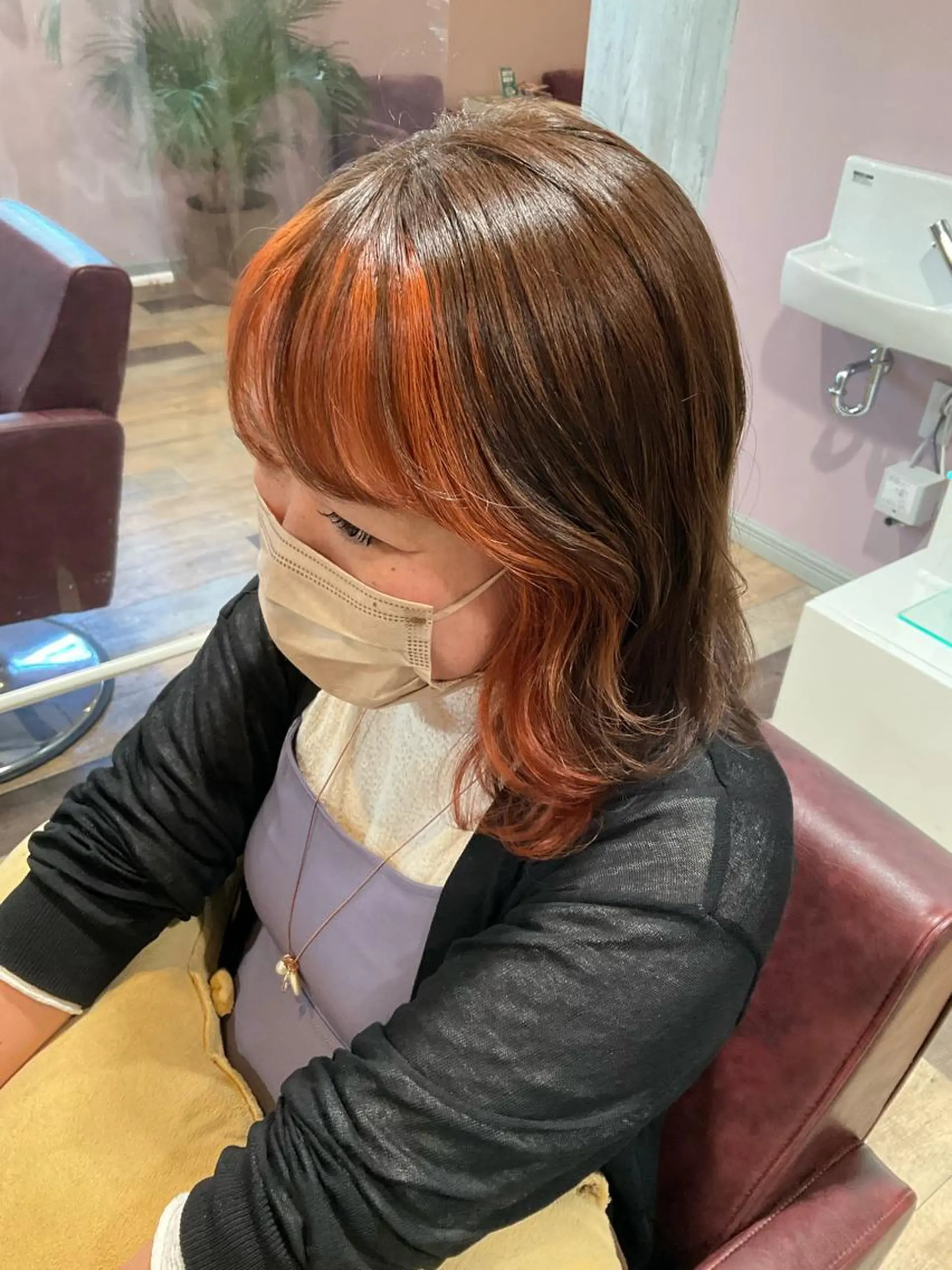 ミディアム カラー アッシュ 黒髪 ブリーチ ブルーカラー ブルーブラック 🌿寄り添い型美容師 🌿yuiのヘアスタイル