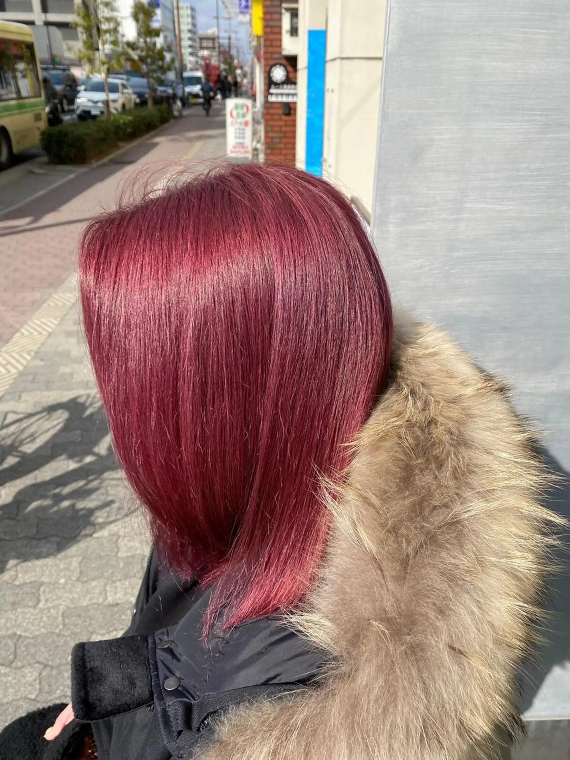 カラー ブリーチ カシス レッドカラー 韓国ヘア・カラー 🩵SHIZUKUのヘアスタイル