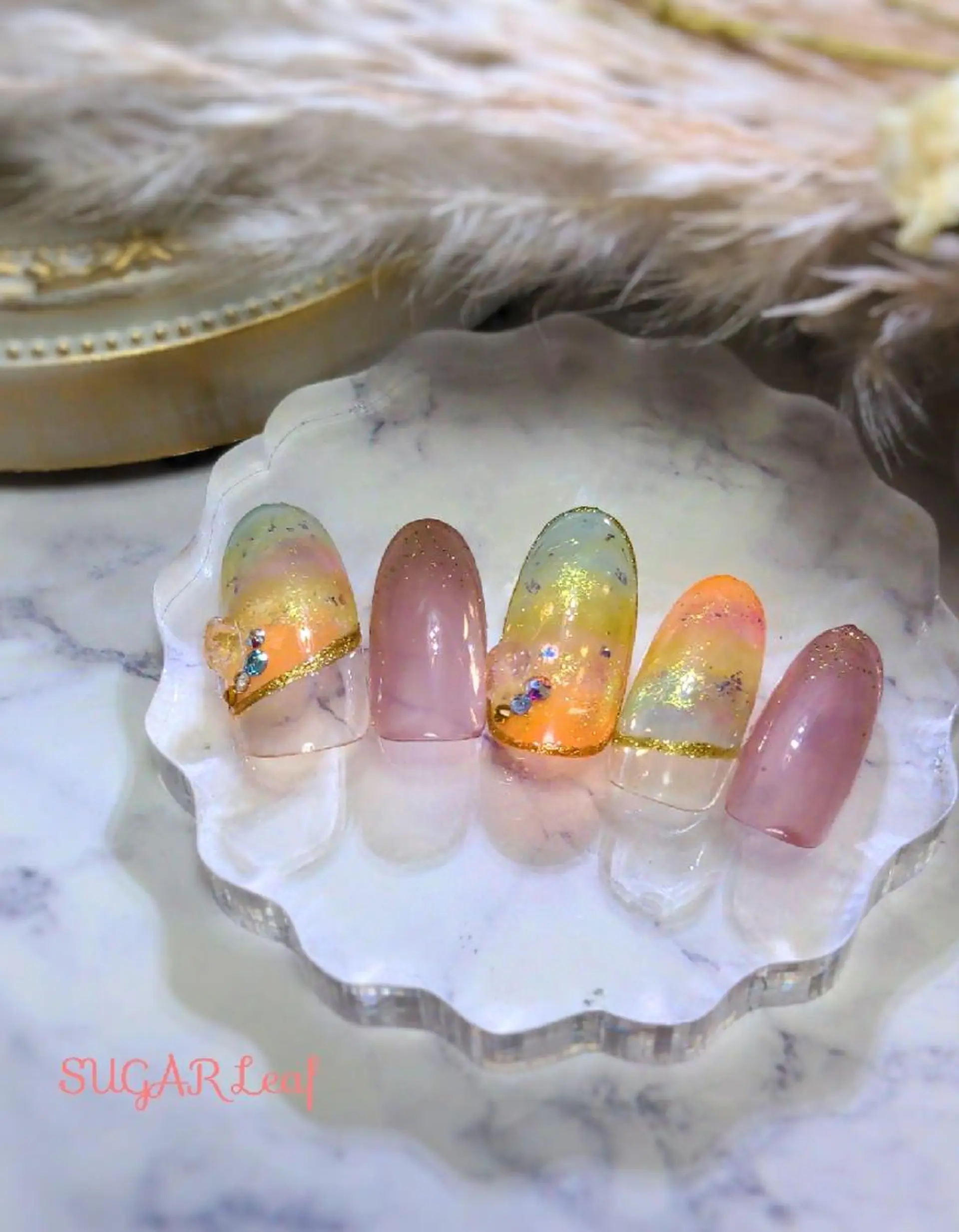 ネイル アートネイル ハンドネイル SUGAR Leafのネイルデザイン