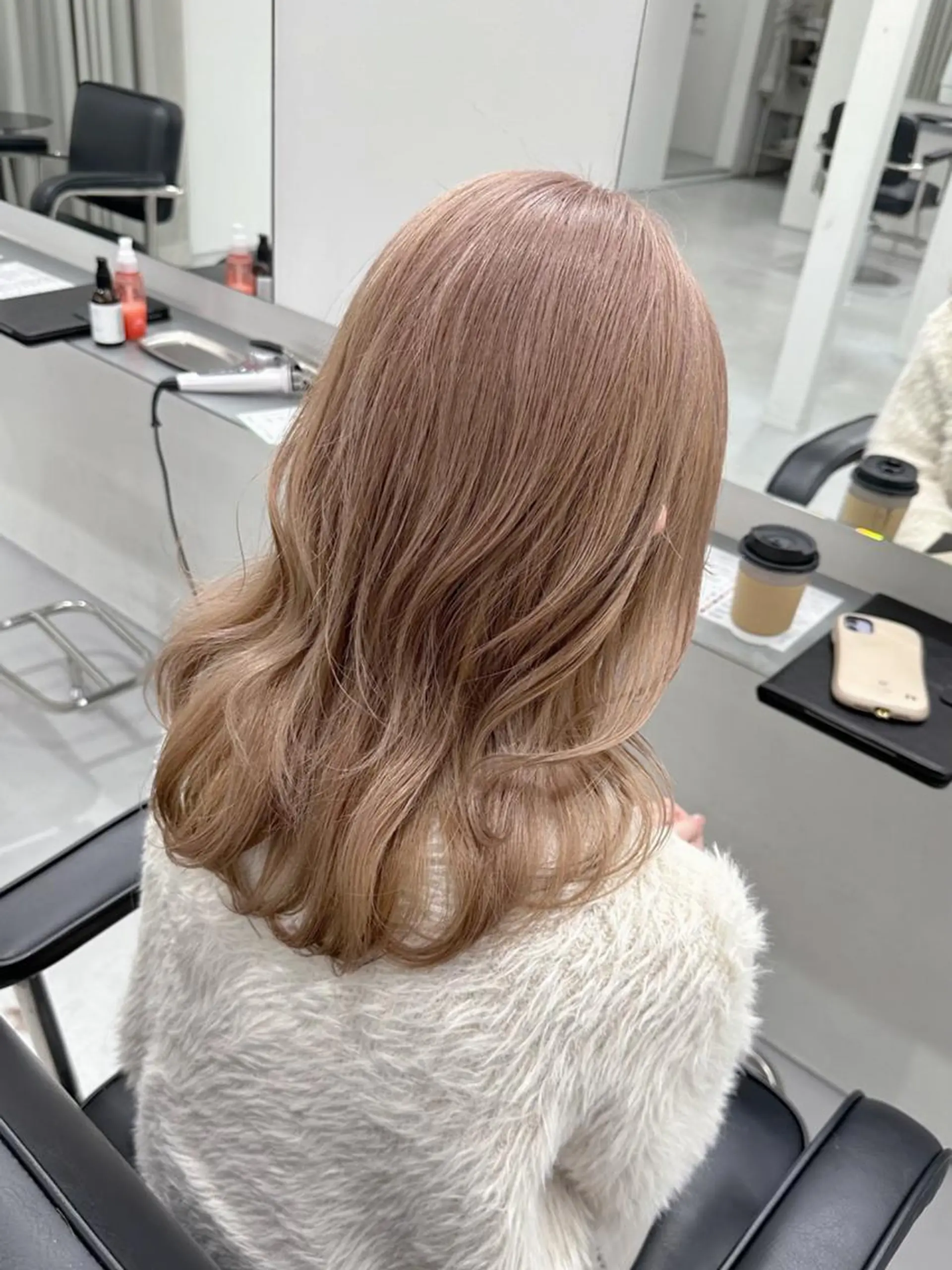 ミディアム カット ヘアカラー トリートメント ミルクティーベージュ 新潟万代/MANA♡のヘアスタイル