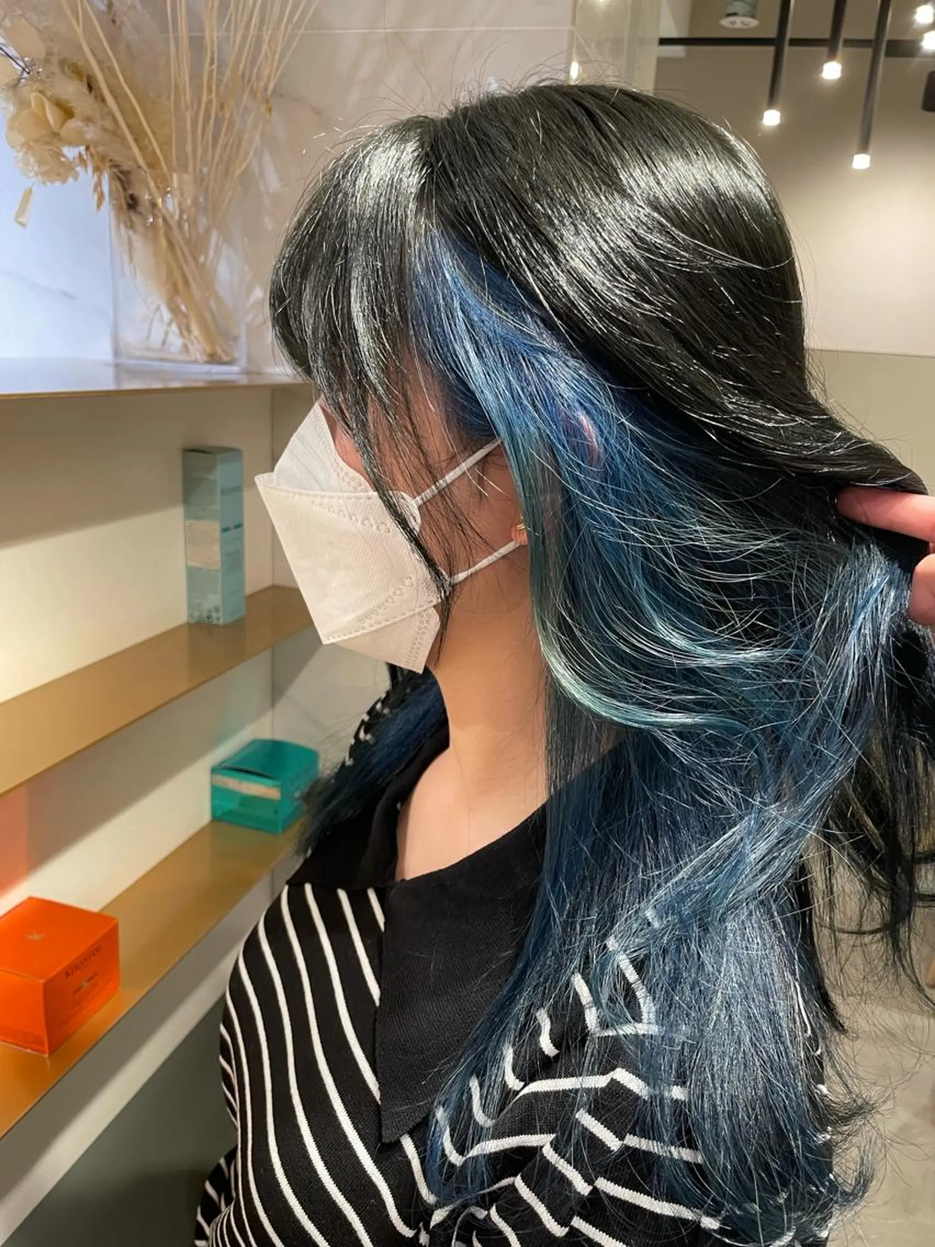 ロング カラー ブルーカラー ヘアカラー メンズ特化⚜️ 藤原あずさのヘアスタイル