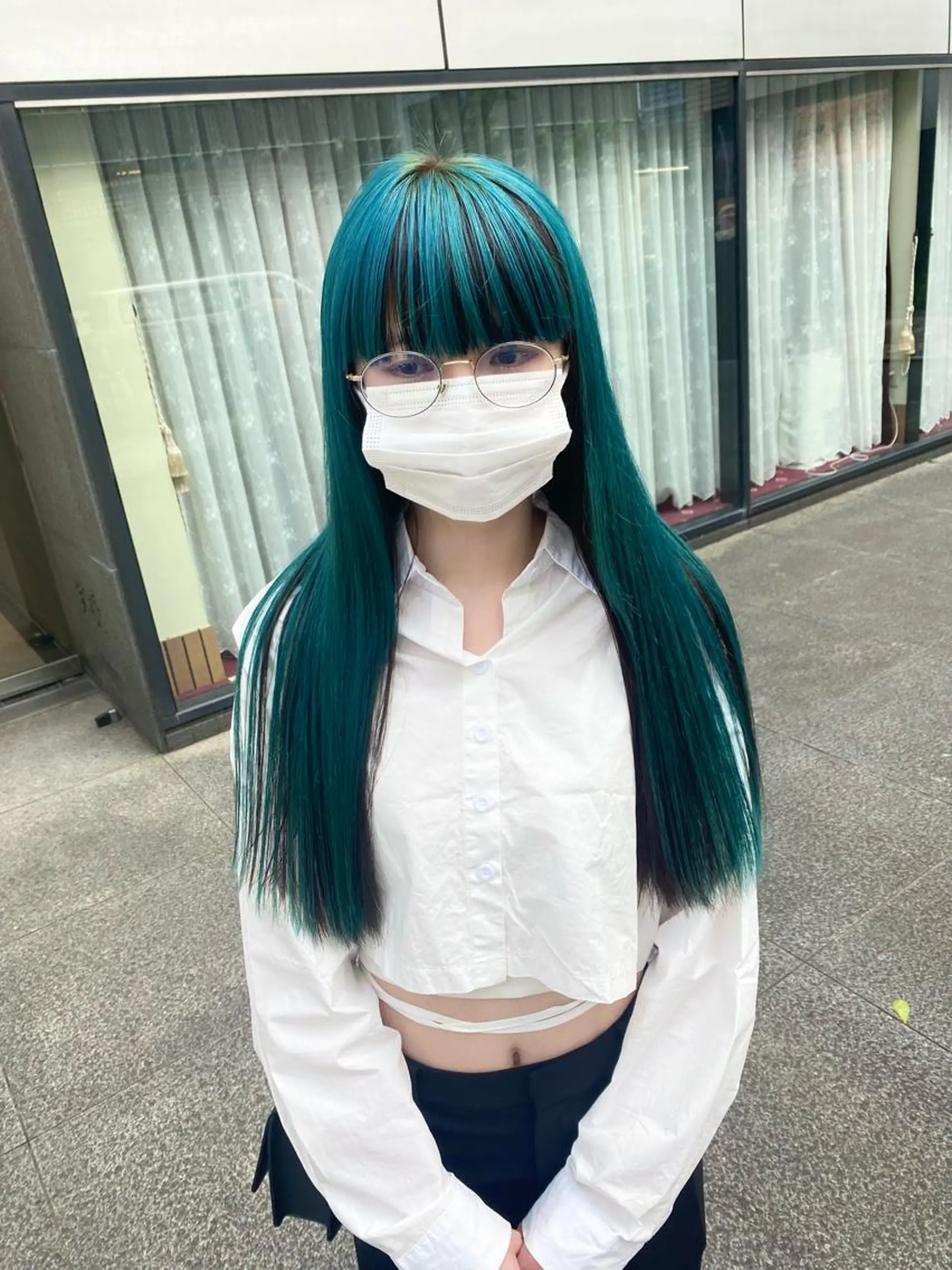 ロング 髪と音処 マトぺ所属・デザインカラー/ボブ ブリーチカラー/ユリのヘアスタイル