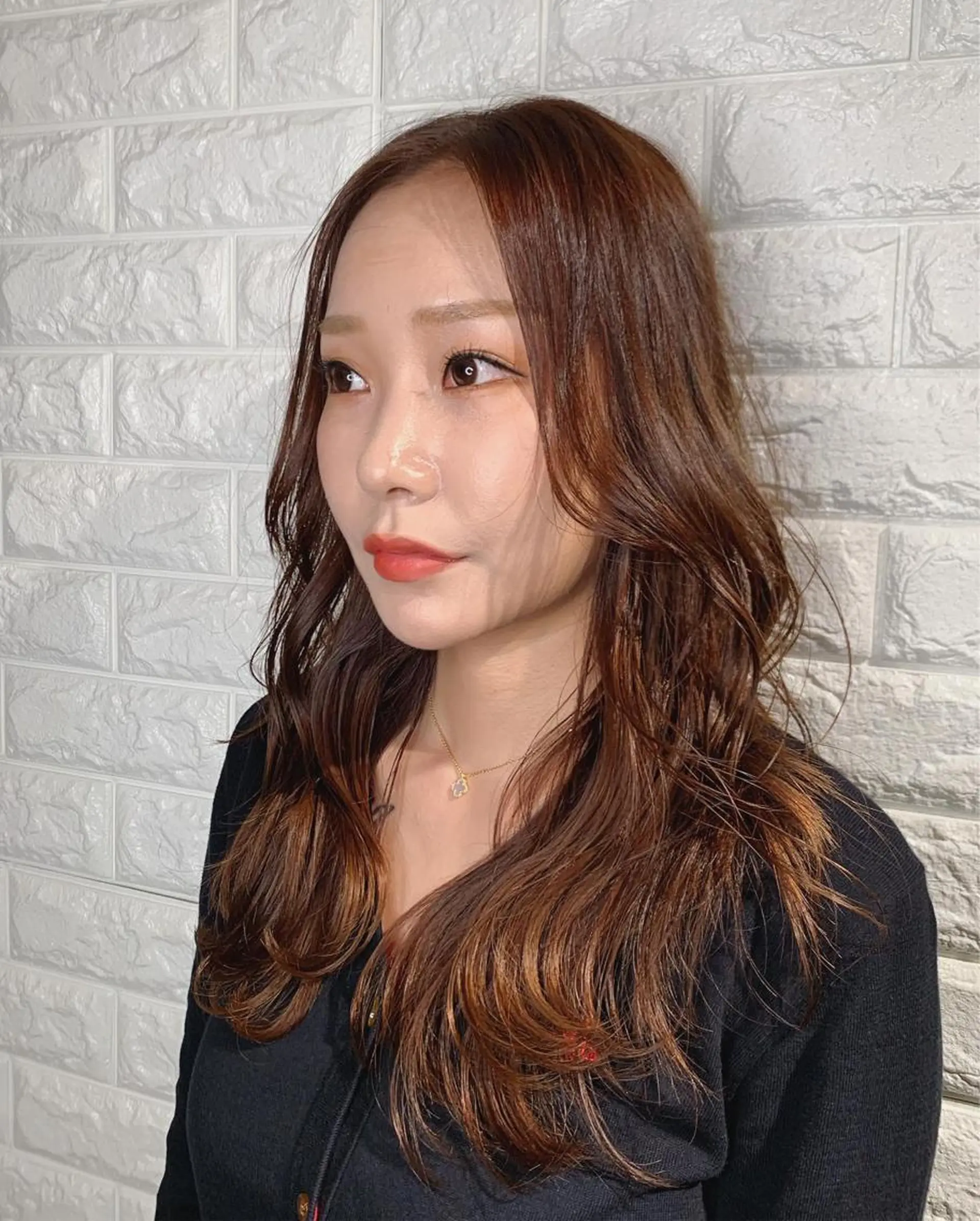 ロング カラー 顔周りカット ハッシュカット 韓国風ヘア Lee東三国 店長 谷辻誠志のヘアスタイル