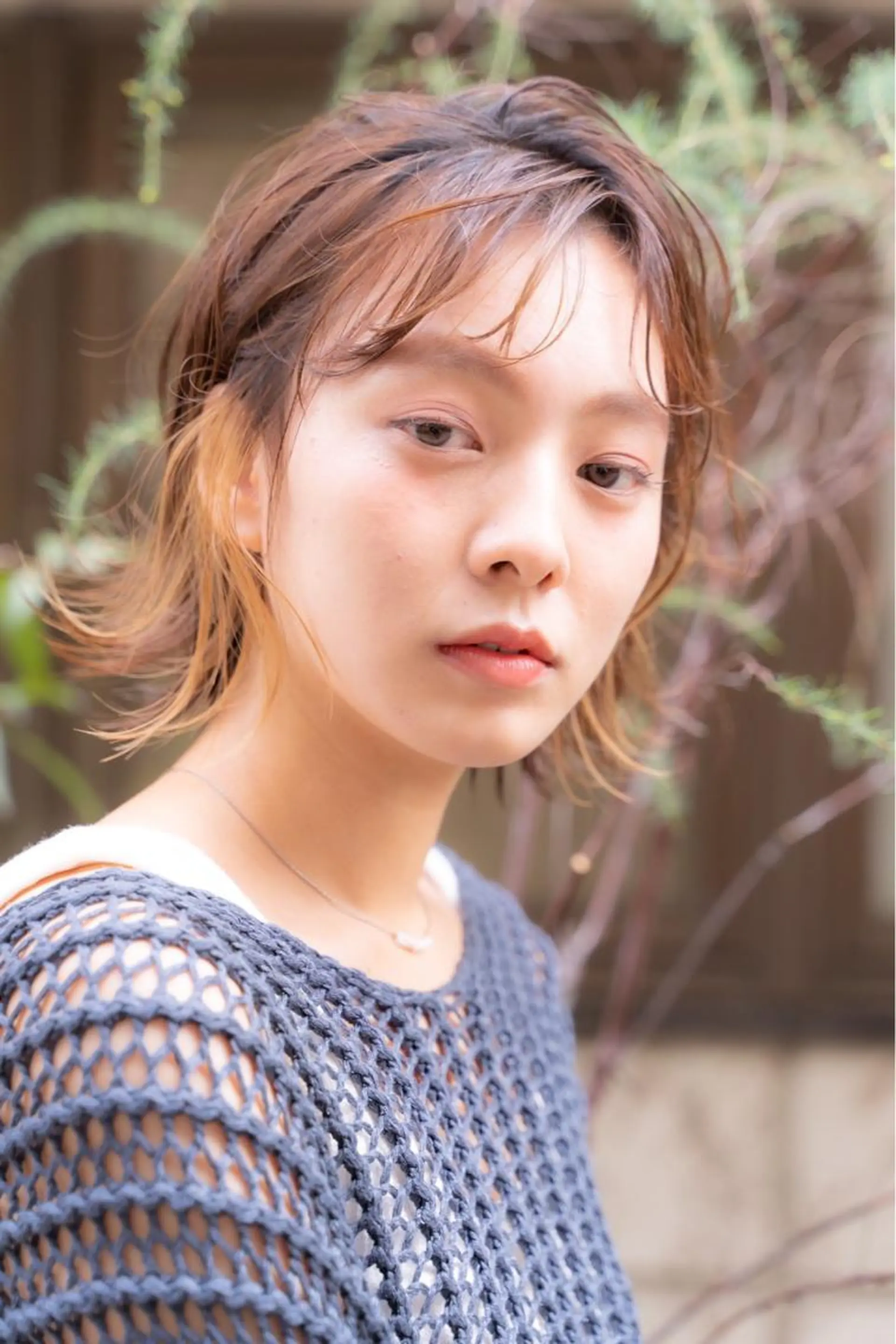 カラー イヤリングカラー カット パーマ トリートメント MUSASHI ブリーチカラー◎のヘアスタイル