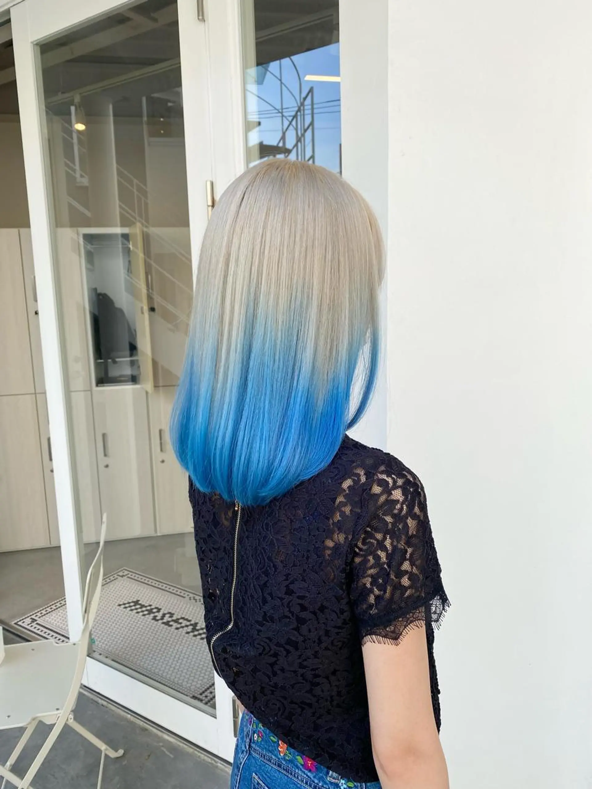 ミディアム カラー ブルーカラー ❄️中川 慎之介❄️のヘアスタイル