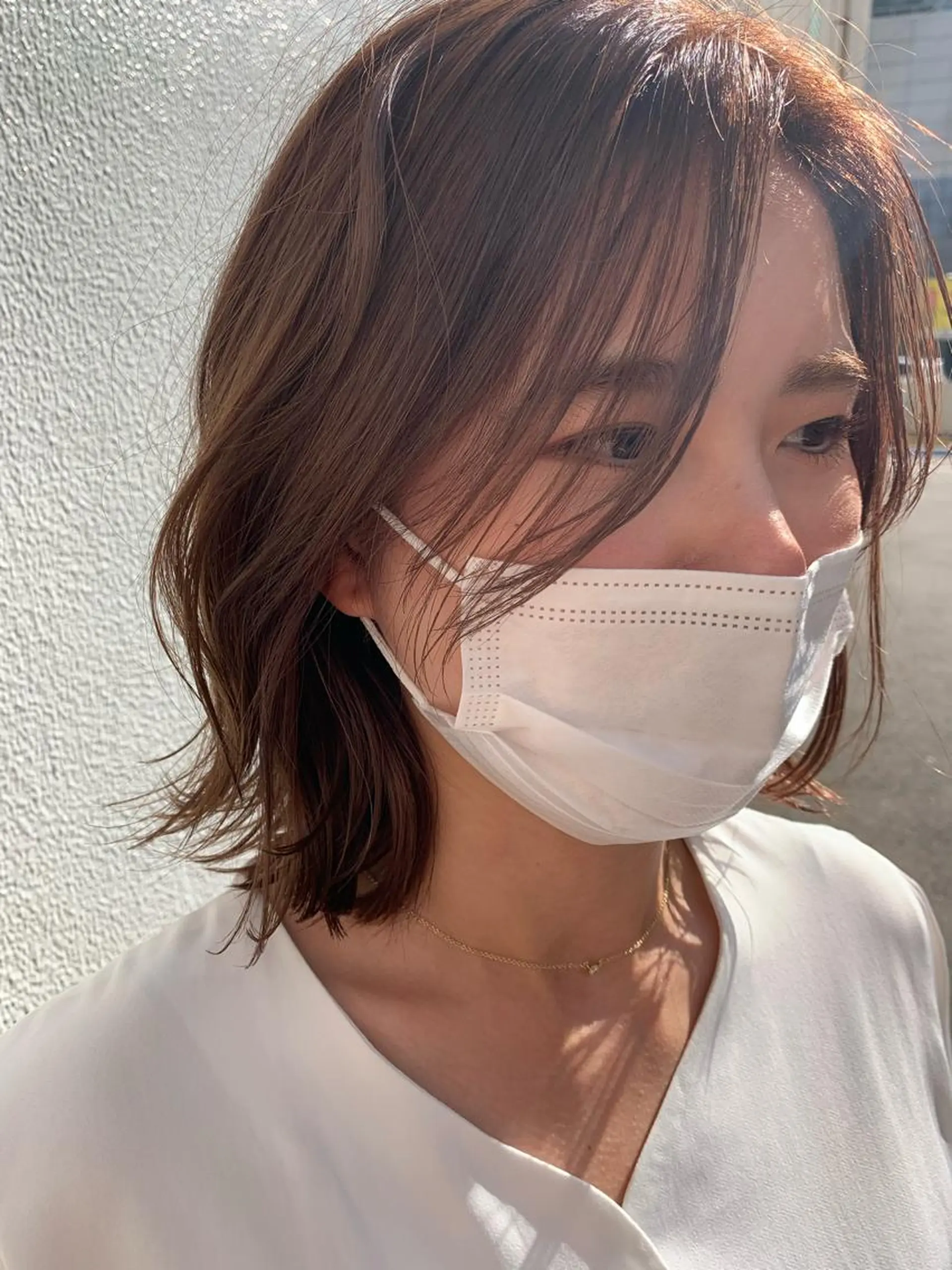 ミディアム カット ヘアカラー トリートメント 落合 妙佳のヘアスタイル