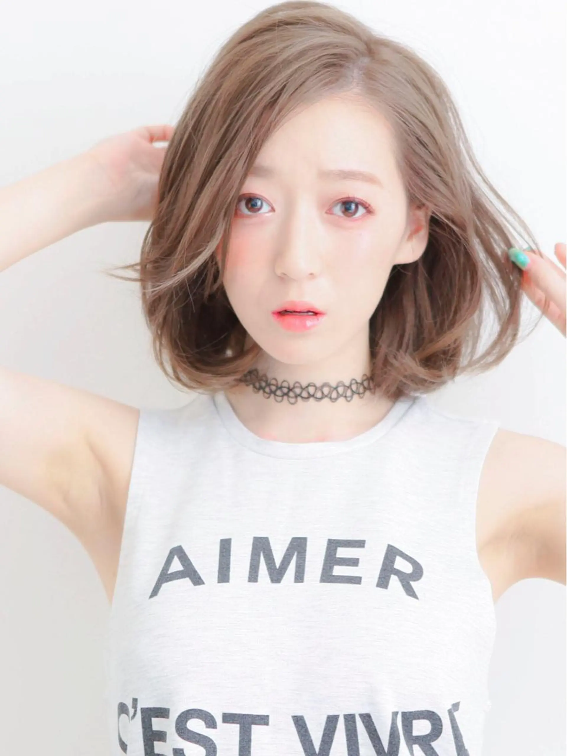 ショート カラー モテ髪透明感❤️ デイズヘアカラーのヘアスタイル