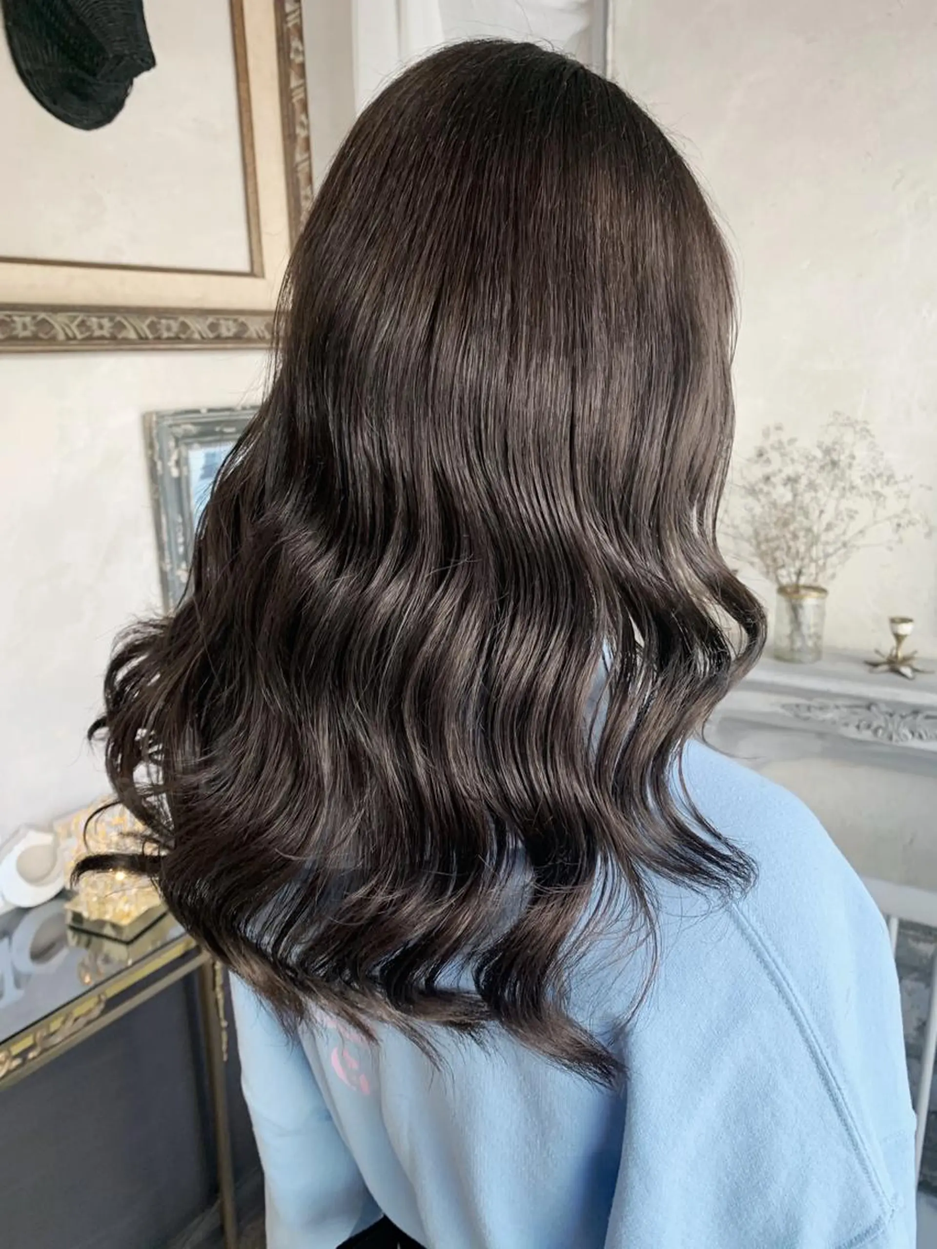 セミロング カラー カット ヘアカラー 縮毛矯正 トリートメント レイヤー/髪質改善 /艶カラー/SAKIのヘアスタイル