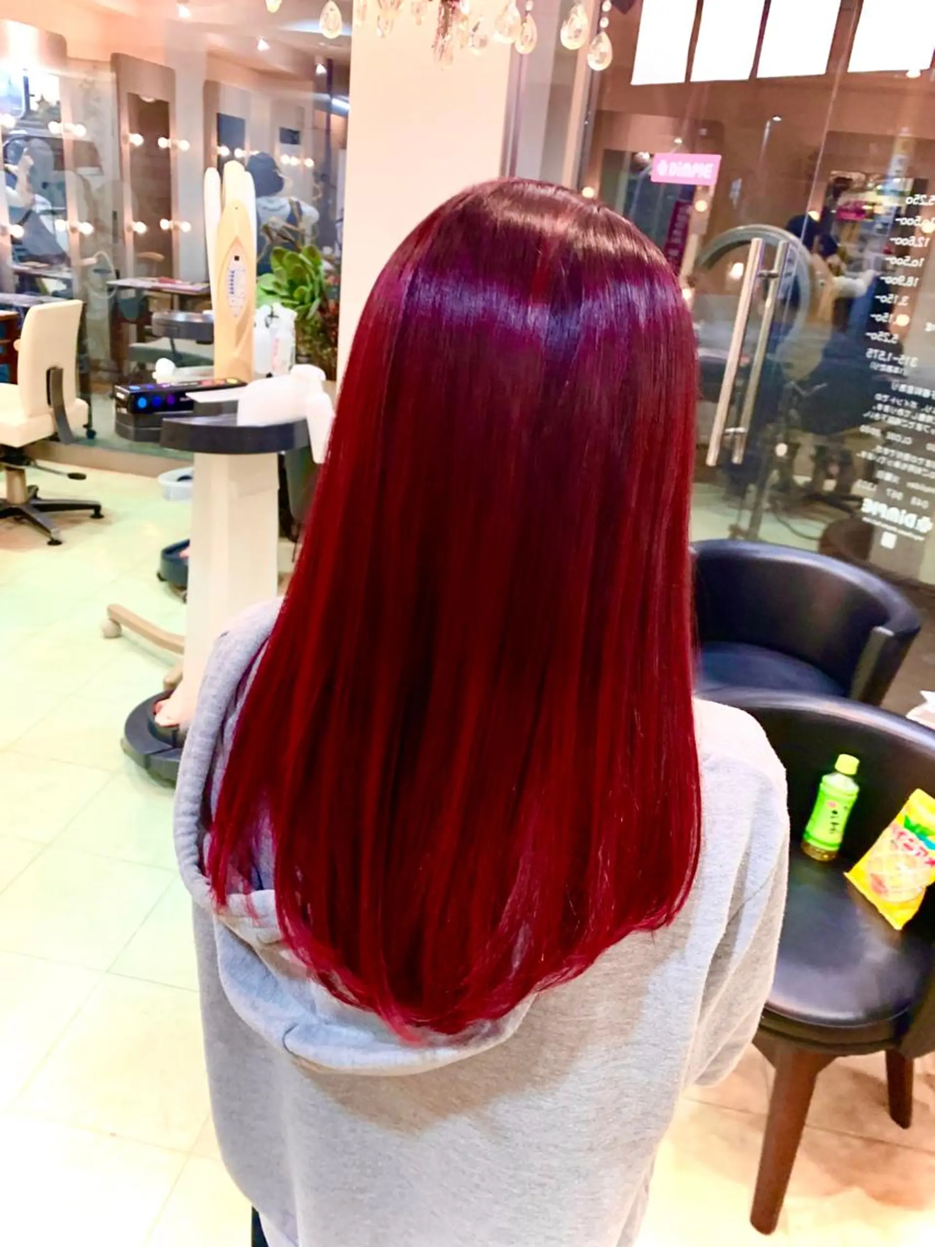 ロング カラー ブリーチ レッドカラー ヘアカラー nishimura makotoのヘアスタイル