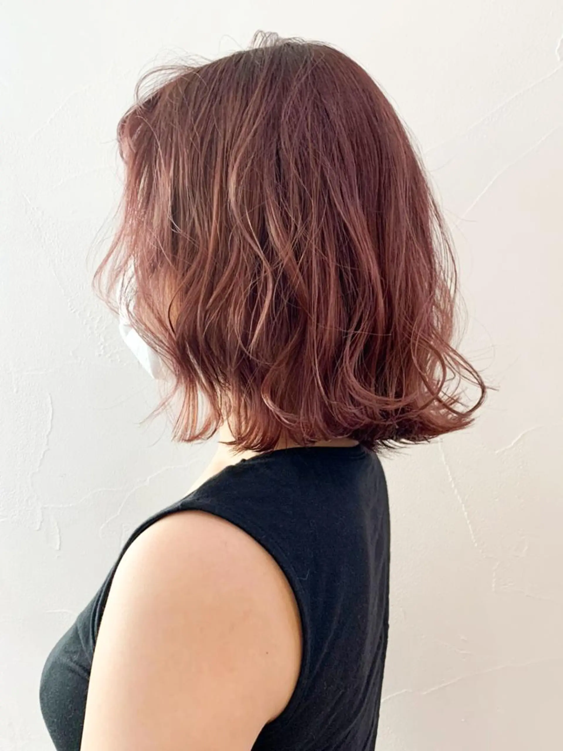 ミディアム カラー ヘアアレンジ パーマ ベージュカラー ピンクカラー ピンクベージュ ITbyALBUM 中野店のヘアスタイル