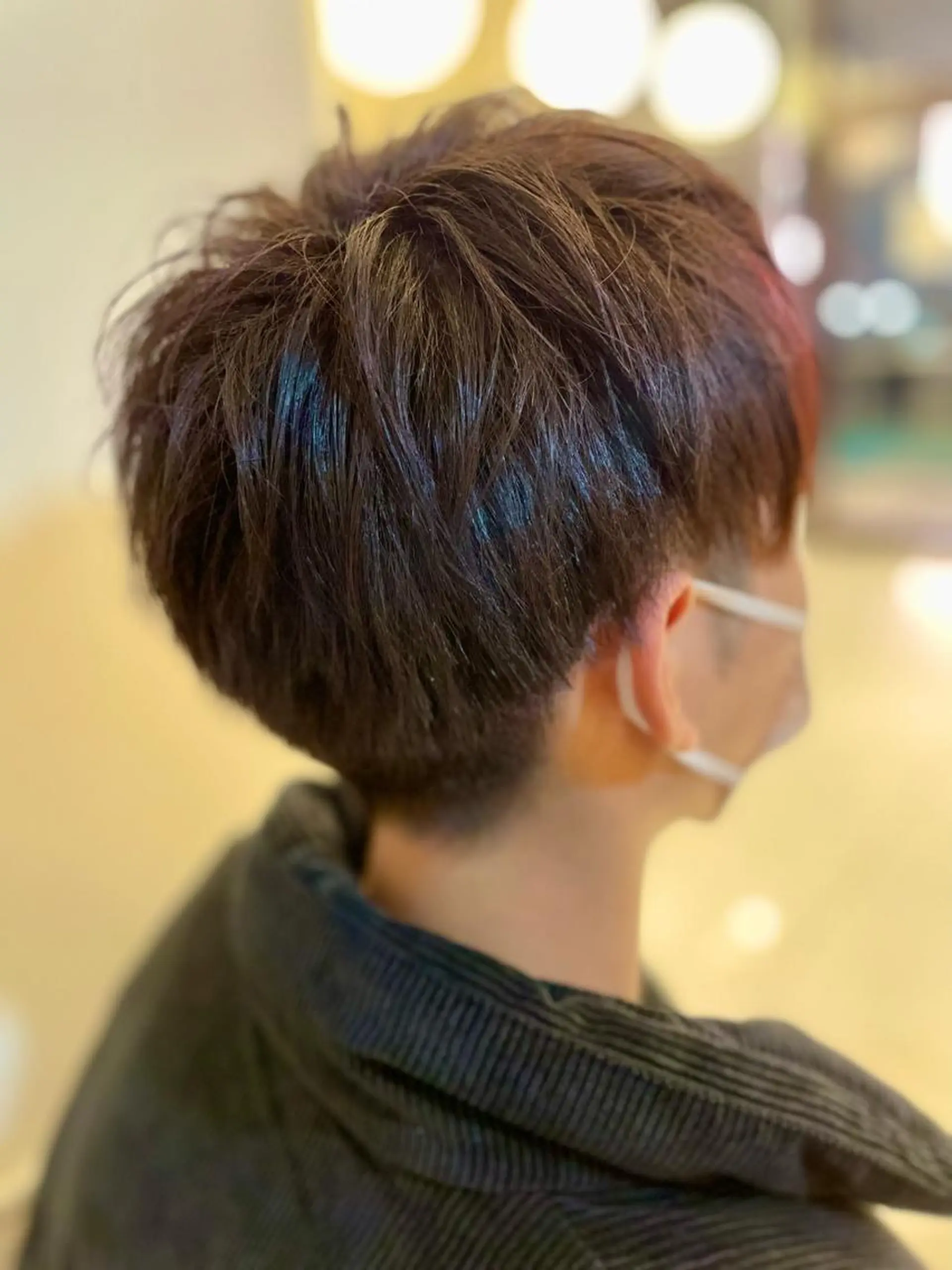 ショート カラー メンズ ブラウンカラー レッドカラー レッドブラウン 嶌田 沙紀のヘアスタイル