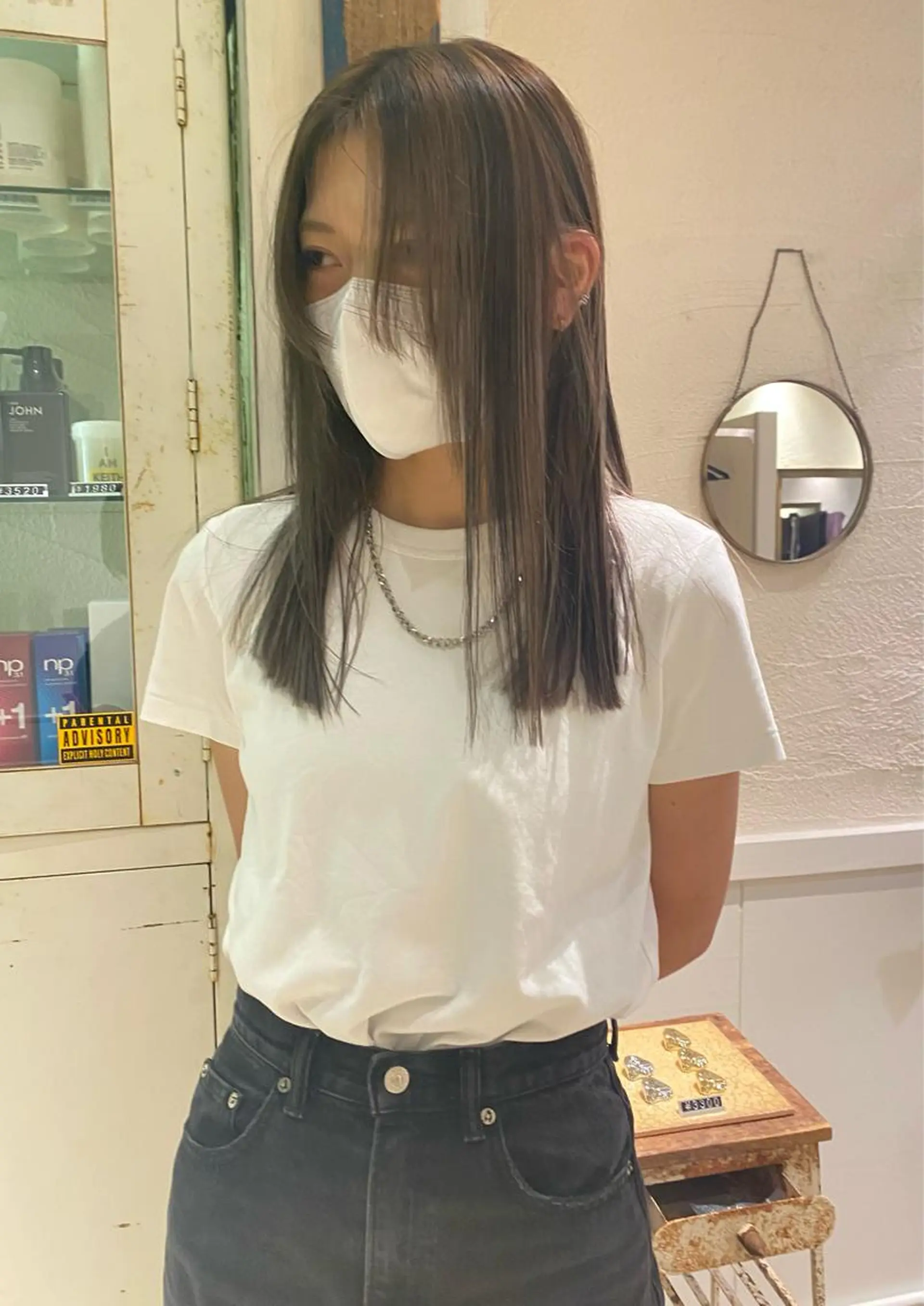 セミロング ヘアカラー saya🌿レイヤー カット/透明感カラーのヘアスタイル