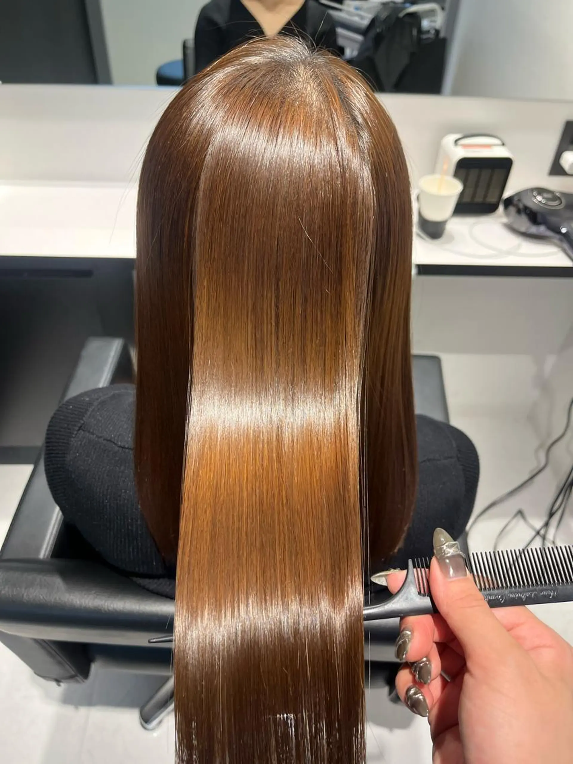 ロング パーマ 縮毛矯正 トリートメント 髪質改善/縮毛矯正 艶カラー/珠聡のヘアスタイル