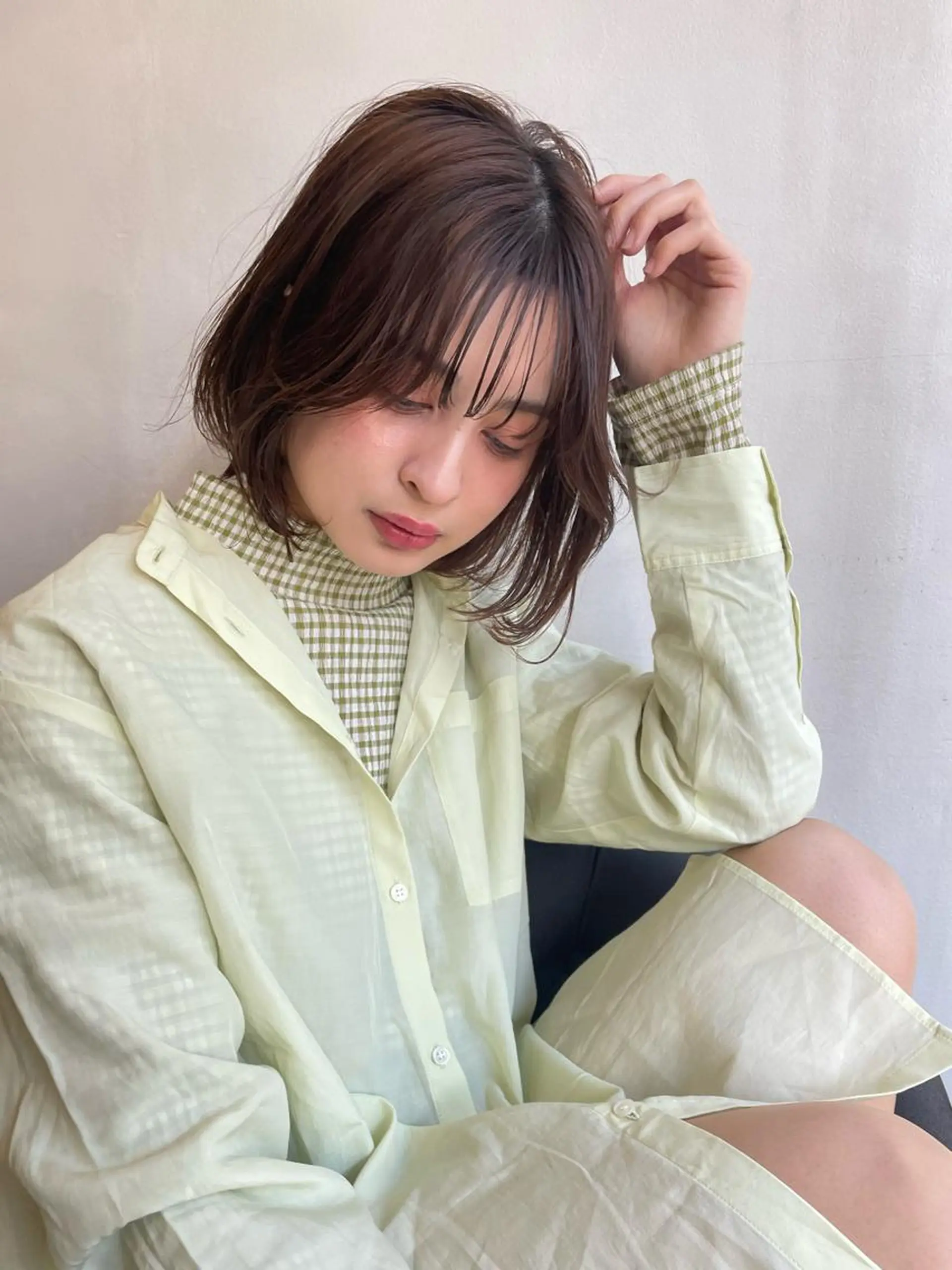 ショート カラー ショートボブ ベージュカラー イルミナカラー ボブ 外国人風カラー ショート/ボブ専門 宮脇美奈/南船場のヘアスタイル