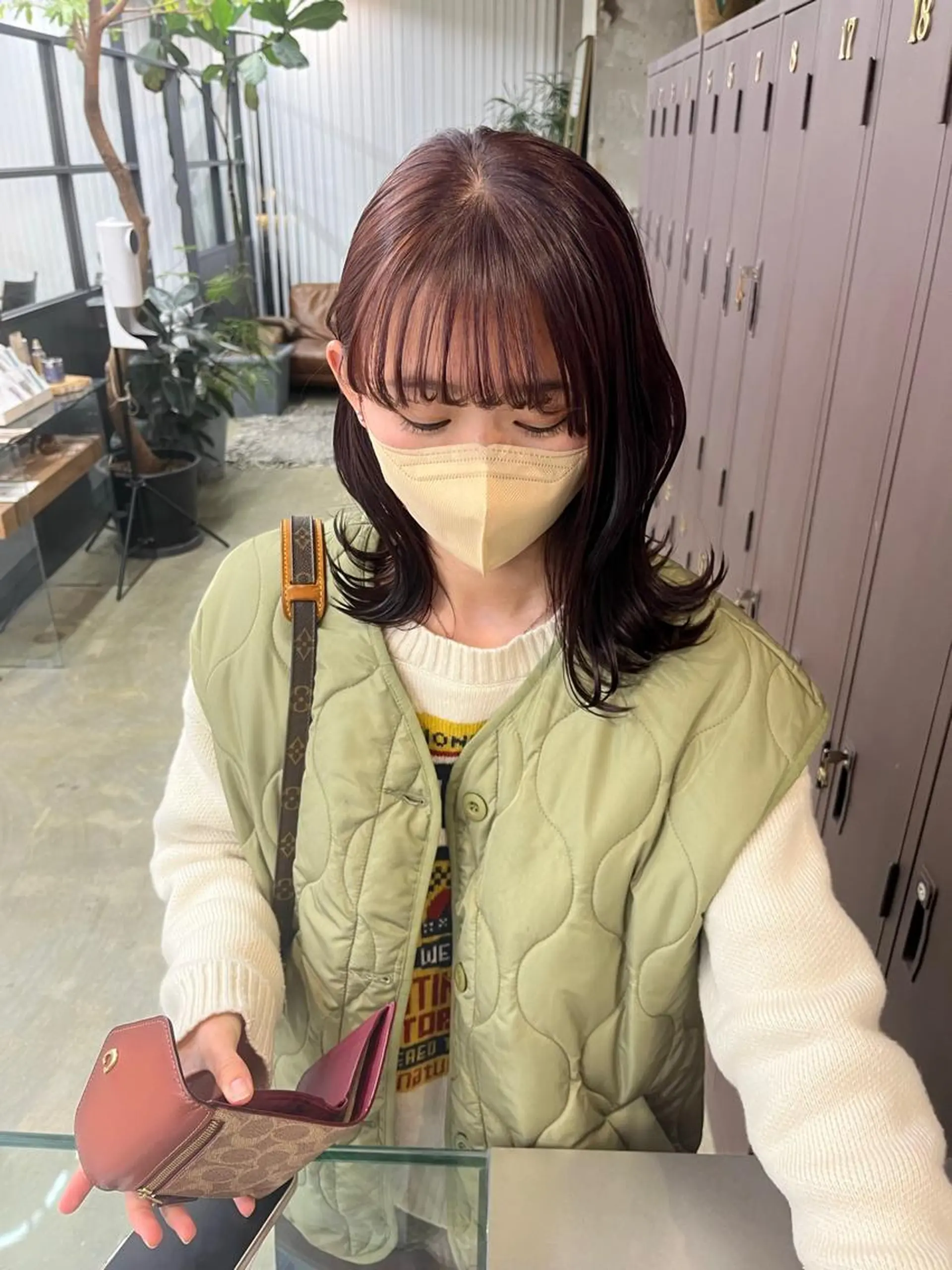 ミディアム カラー ブリーチ ブリーチなしカラー ナガノリノ /ボブ/ ベージュ/暖色のヘアスタイル