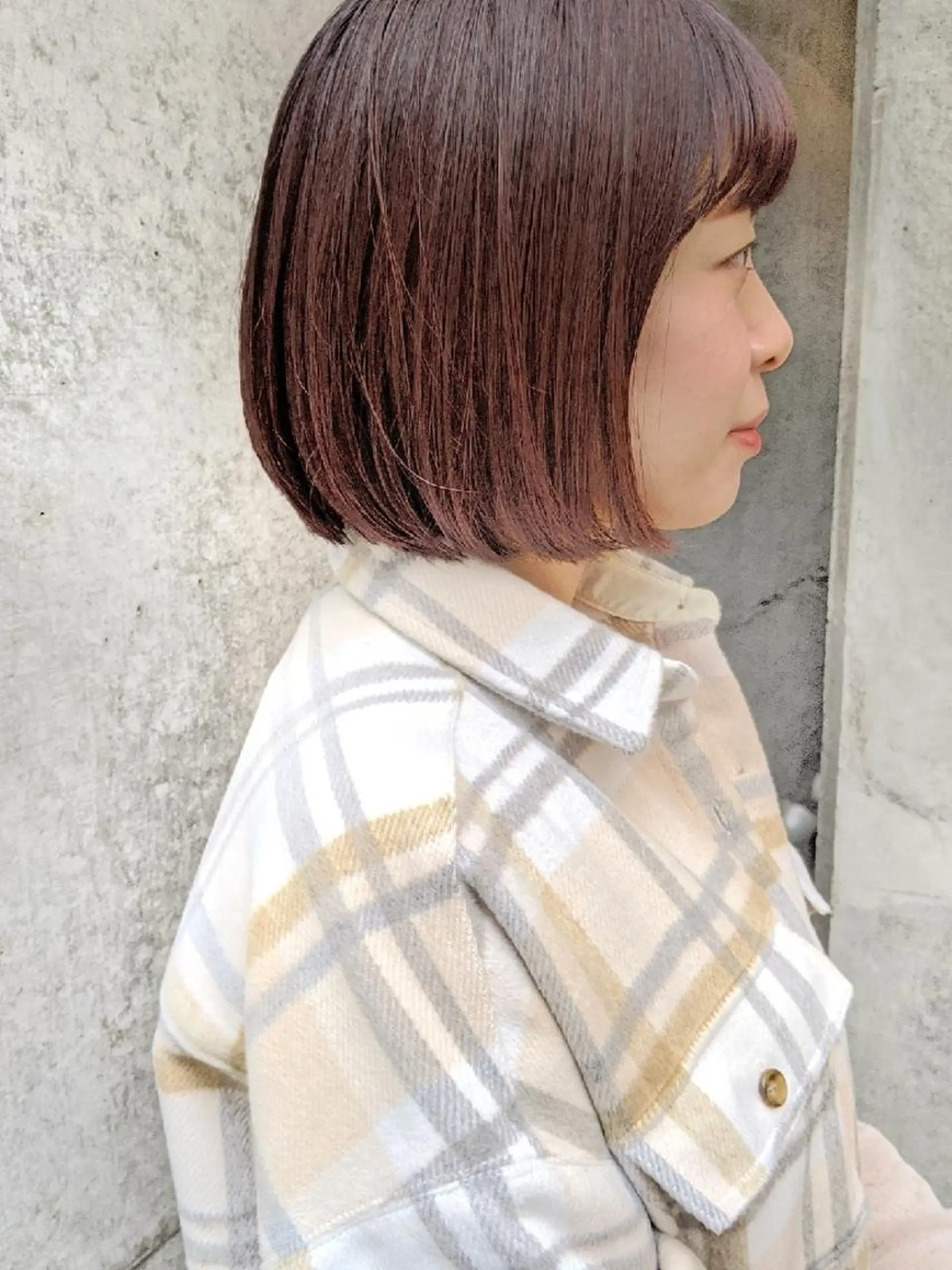 ショート カラー ヘアアレンジ カシス ピンクカラー カット ヘアカラー トリートメント 南堀江 möwen ( メーヴェ )所属・mowen RUIのヘアスタイル