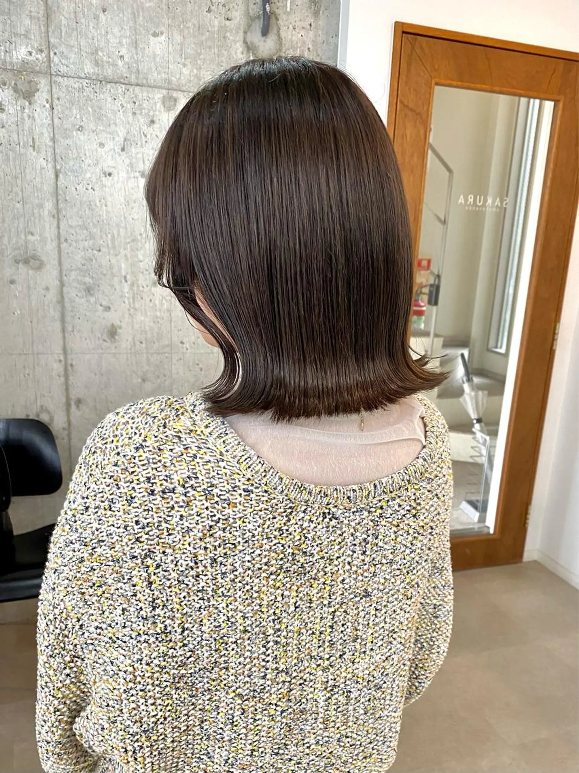 ミディアム カラー ヘアアレンジ ヘアカラー 切りっぱなしボブ/ デザインカラー店長のヘアスタイル