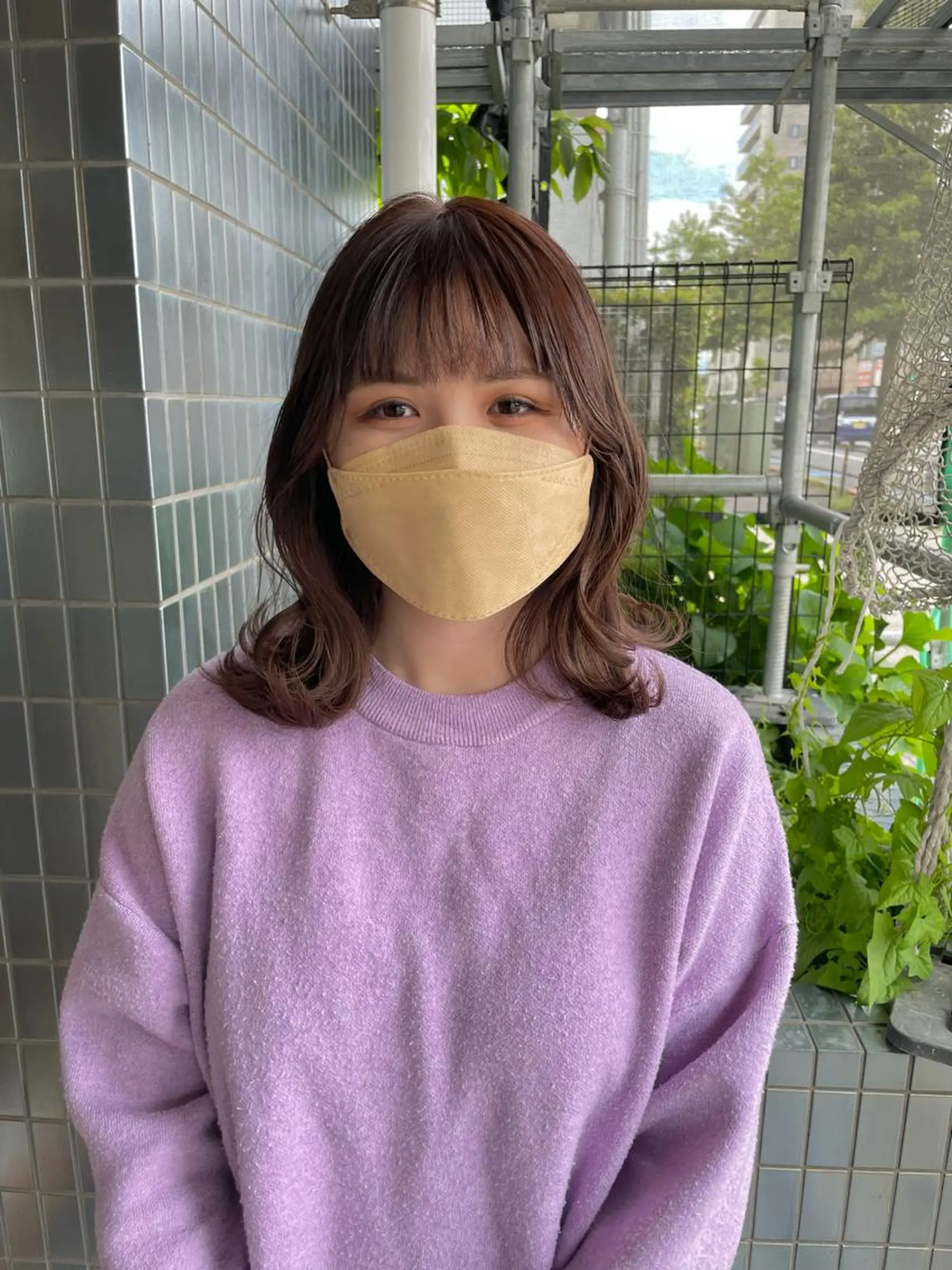 ミディアム カラー ブラウンカラー ピンクカラー ピンクブラウン くびれヘア ✅ｼｪｱｻﾛﾝJAM 相田友和のヘアスタイル