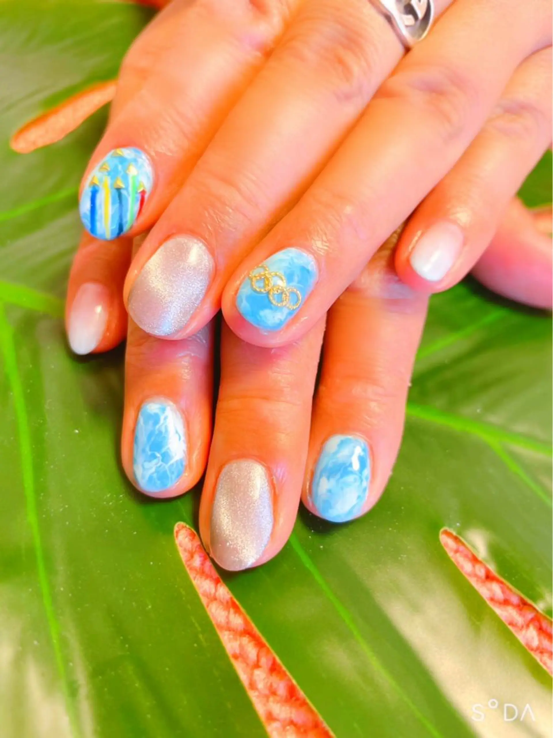 ネイル ブルー マグネットネイル 大理石ネイル(マーブル) Nail salon Betty❤︎のネイルデザイン