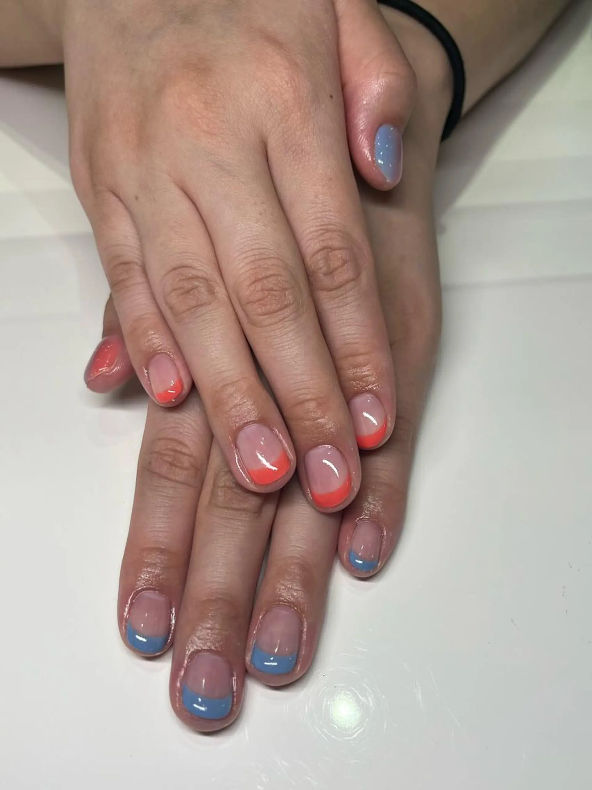 ネイル フレンチネイル グラデーション Ribbon佐野店 小泉のネイルデザイン