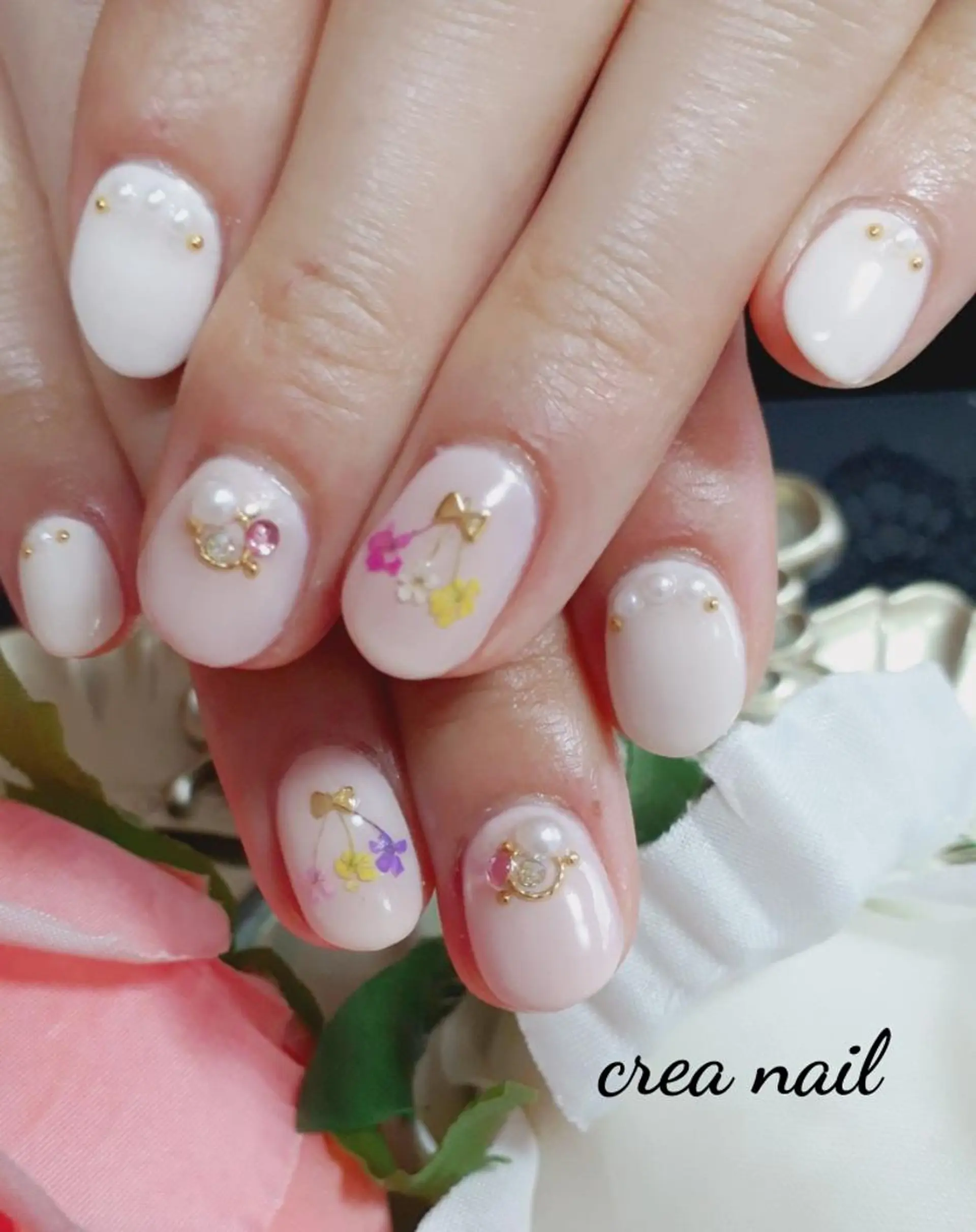 ネイル ブライダルネイル privateサロン creaのネイルデザイン