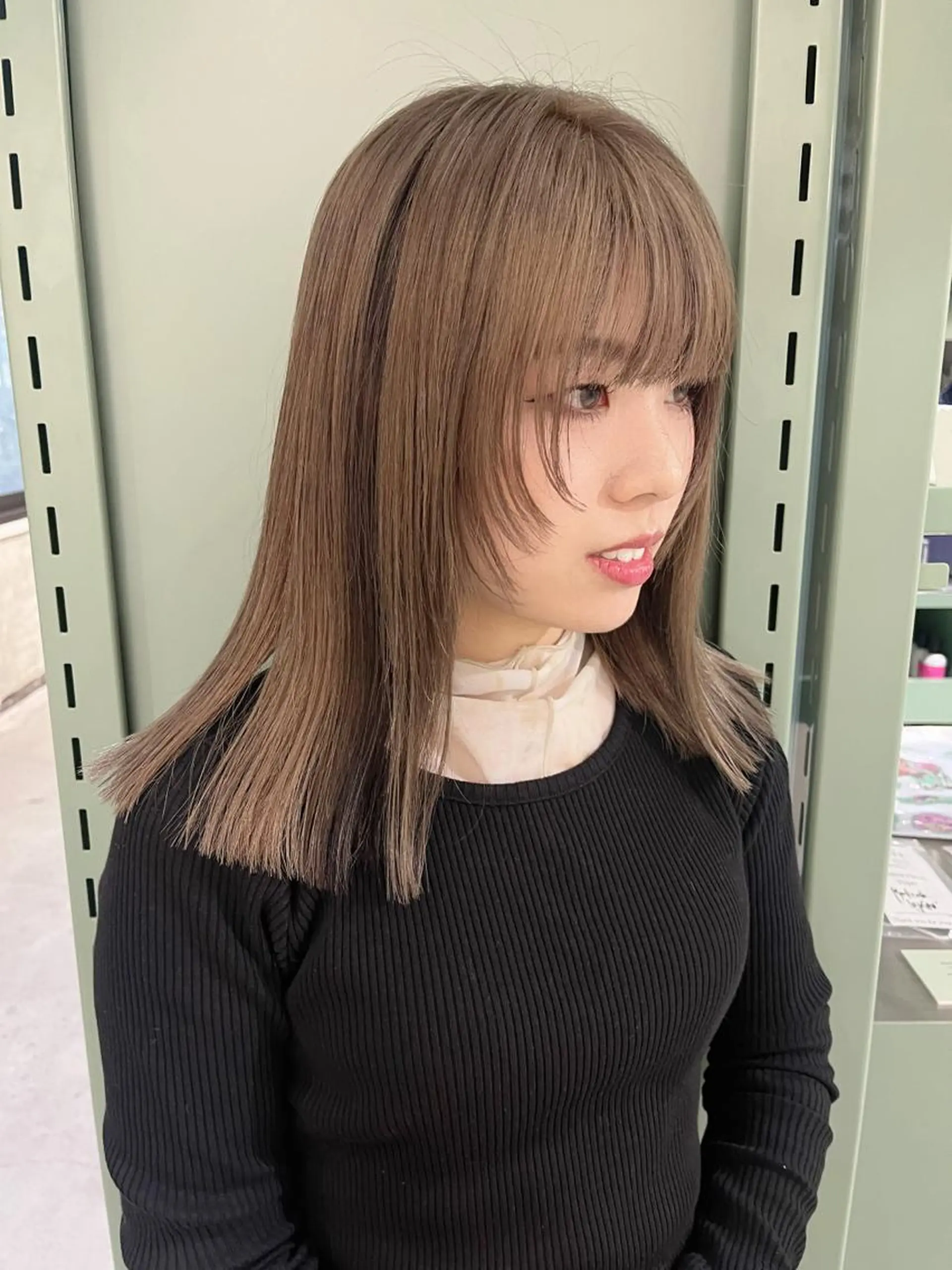 ミディアム カラー ヘアアレンジ 似合わせ＋韓国カット ニシヤマ　マイのヘアスタイル