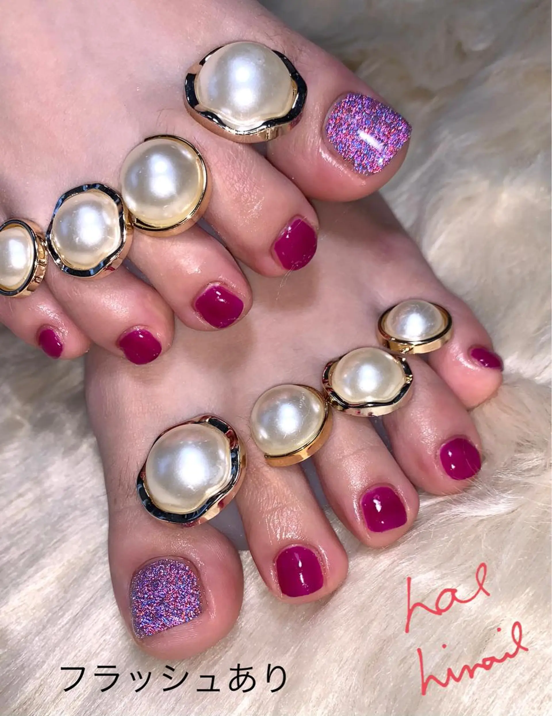 ネイル フラッシュネイル フットネイル はるひな ねいるのネイルデザイン