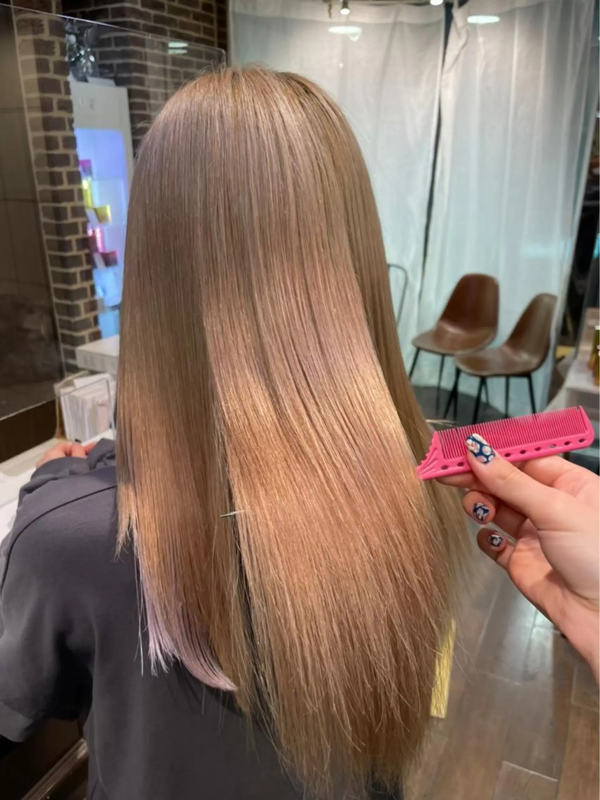 ロング カラー ハイトーンカラー 学生 髪質改善 トリートメント ヘアカラー トリートメント ヘッドスパ ヘアセット 酸性ストレート 🤍🎀honokaのヘアスタイル