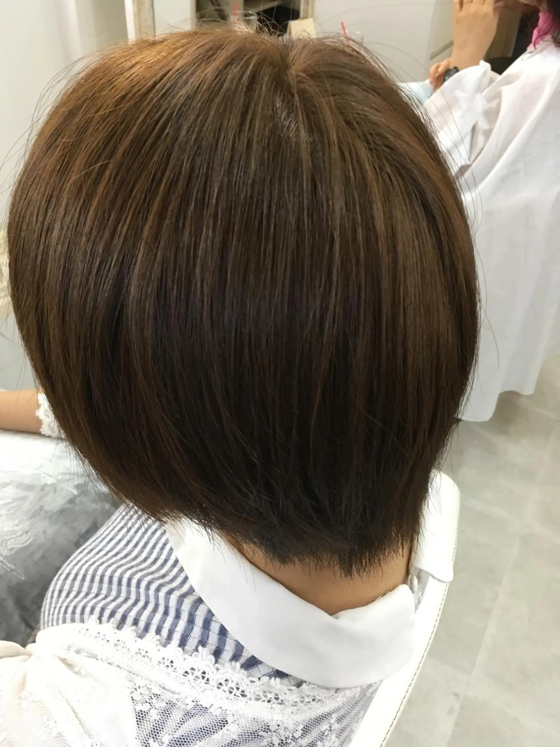 ショート ミディアム カラー 髪質改善 中川　翔のヘアスタイル