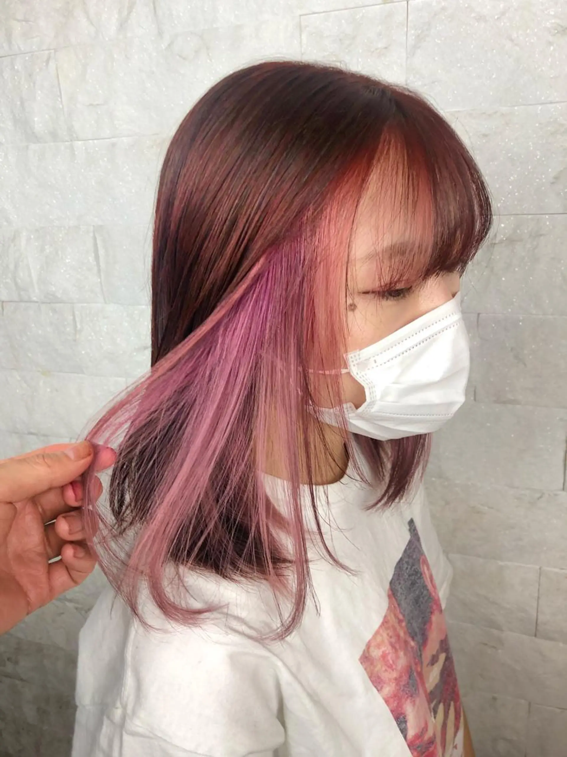 ミディアム ミストバング 圧倒的美髪ストレート ツダケイタロウのヘアスタイル