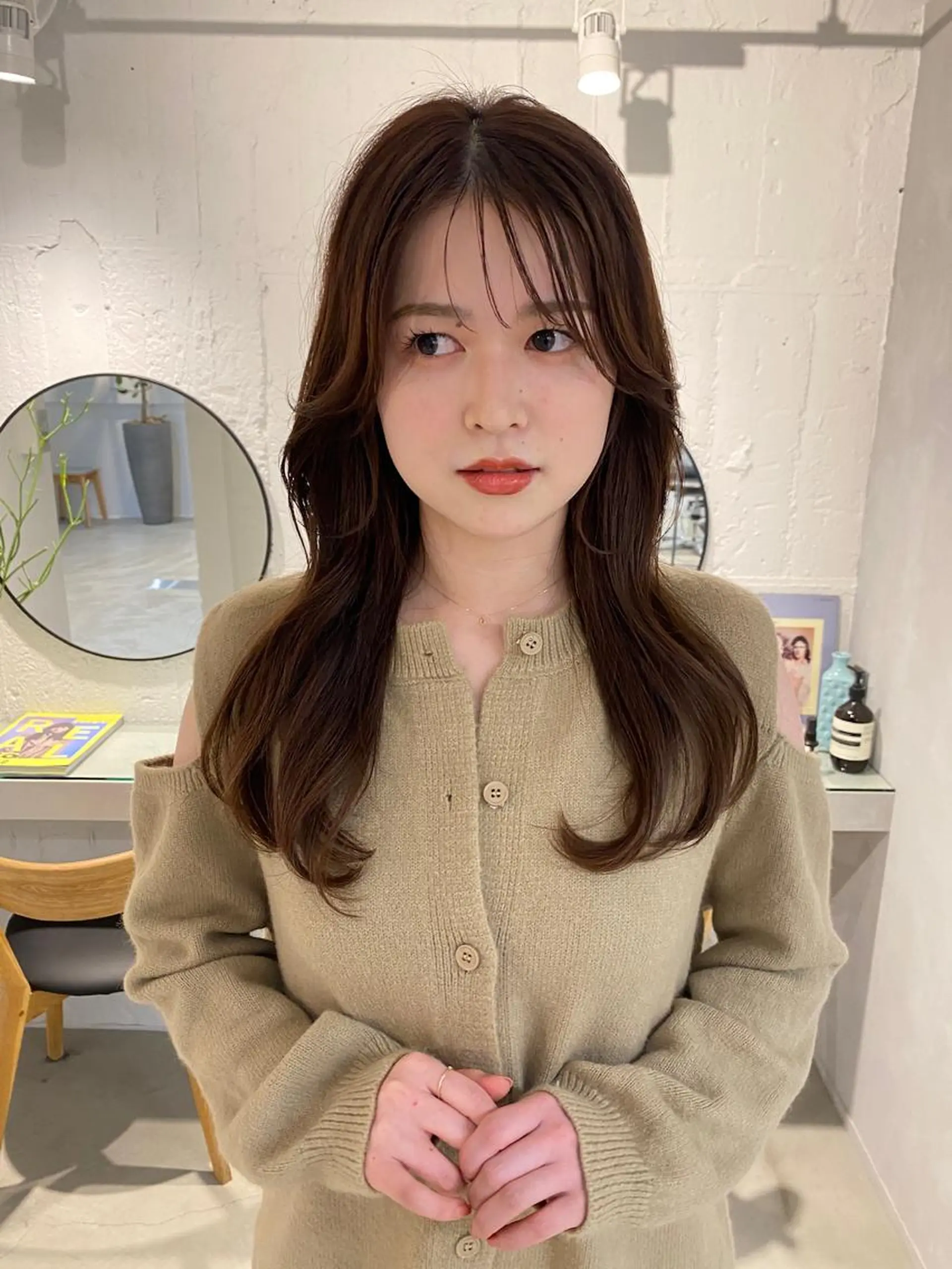 セミロング パーマ セミロングパーマ 韓国風ヘア カット ヘアカラー パーマ トリートメント レイヤーカットのプロ 大人ヘア宮森貴志のヘアスタイル